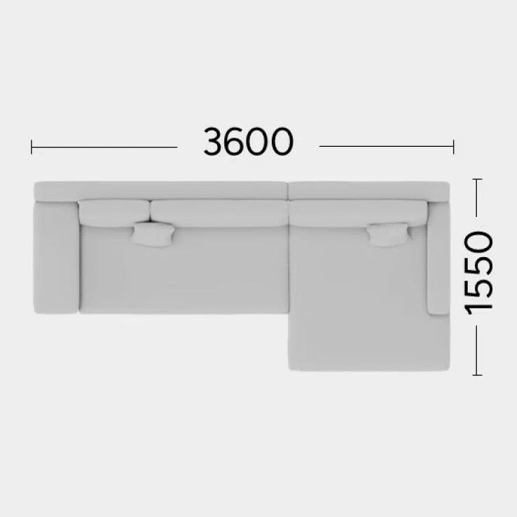 Narożnik prawostronny MYSTIC Rosanero 360x155 cm Grupa 0 Eye on Design