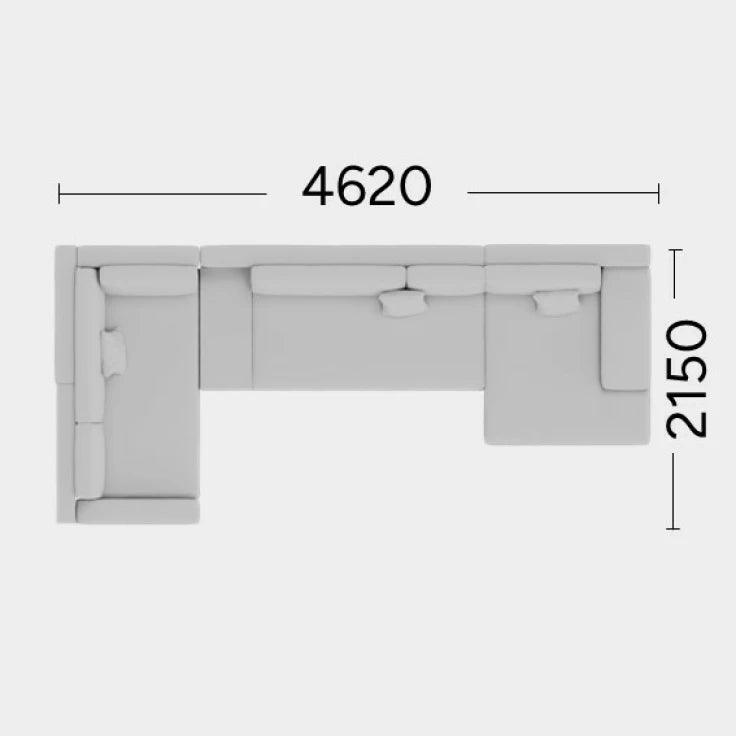 Narożnik prawostronny MYSTIC Rosanero 462x215 cm Grupa 0 Eye on Design