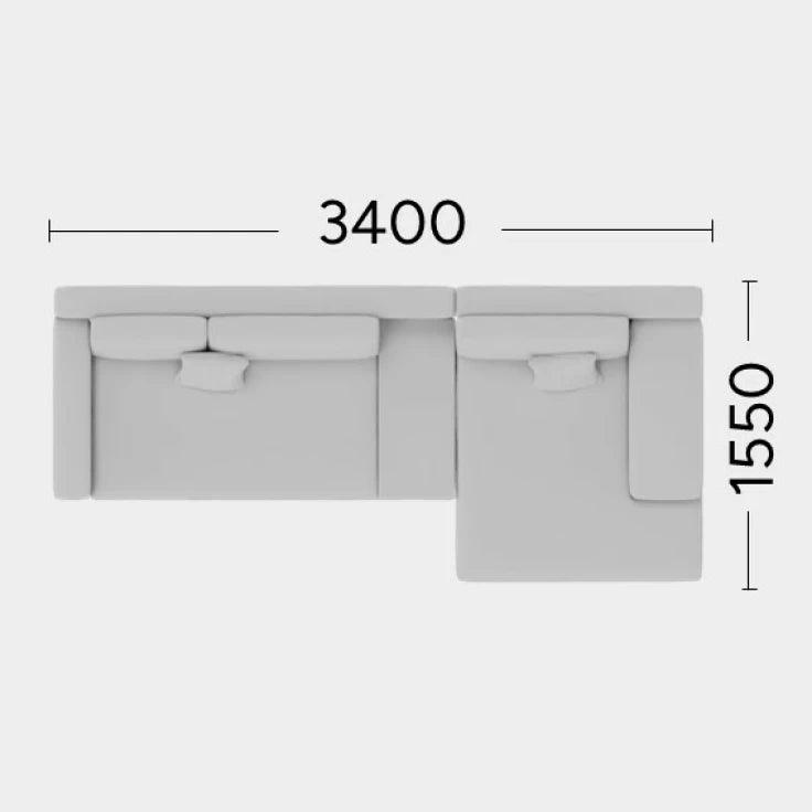 Narożnik prawostronny MYSTIC Rosanero 340x155 cm Grupa 0 Eye on Design