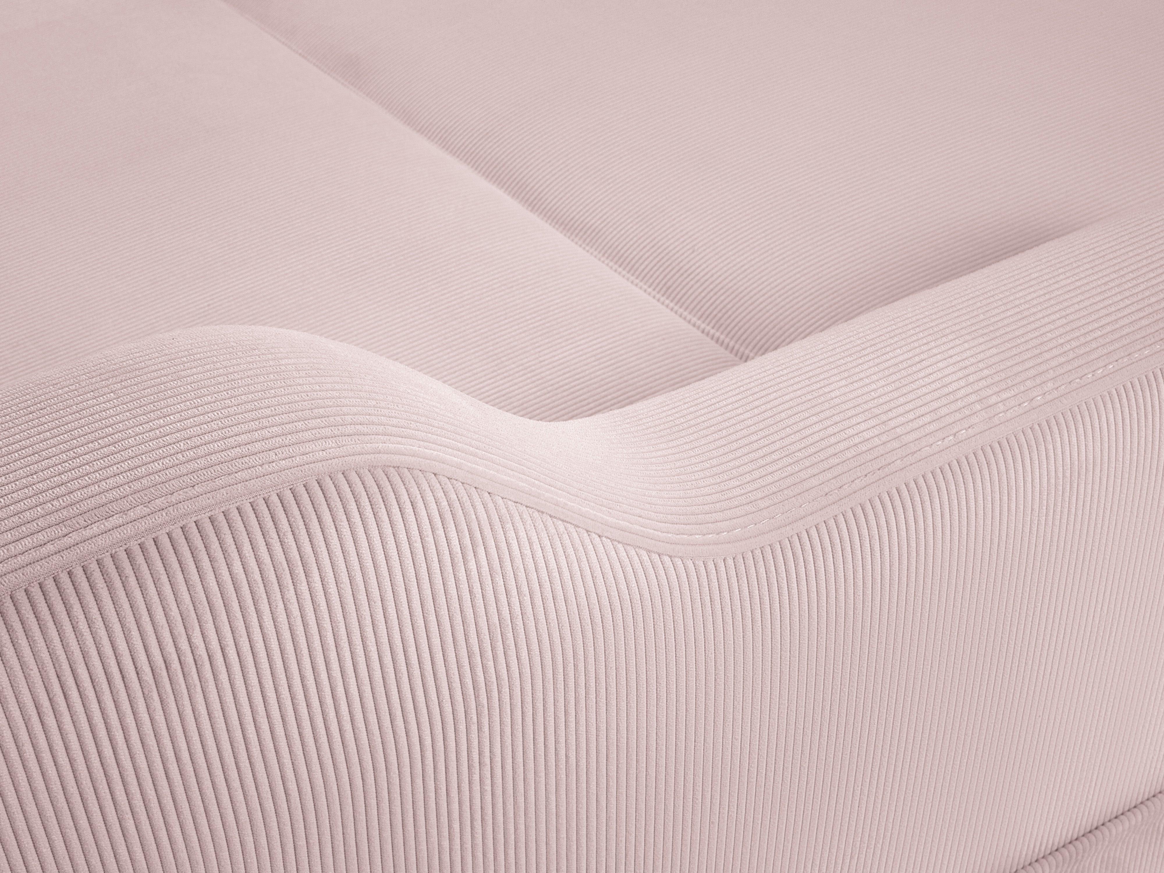 Narożnik prawostronny sztruksowy z funkcją spania ROSE różowy Mazzini Sofas Eye on Design