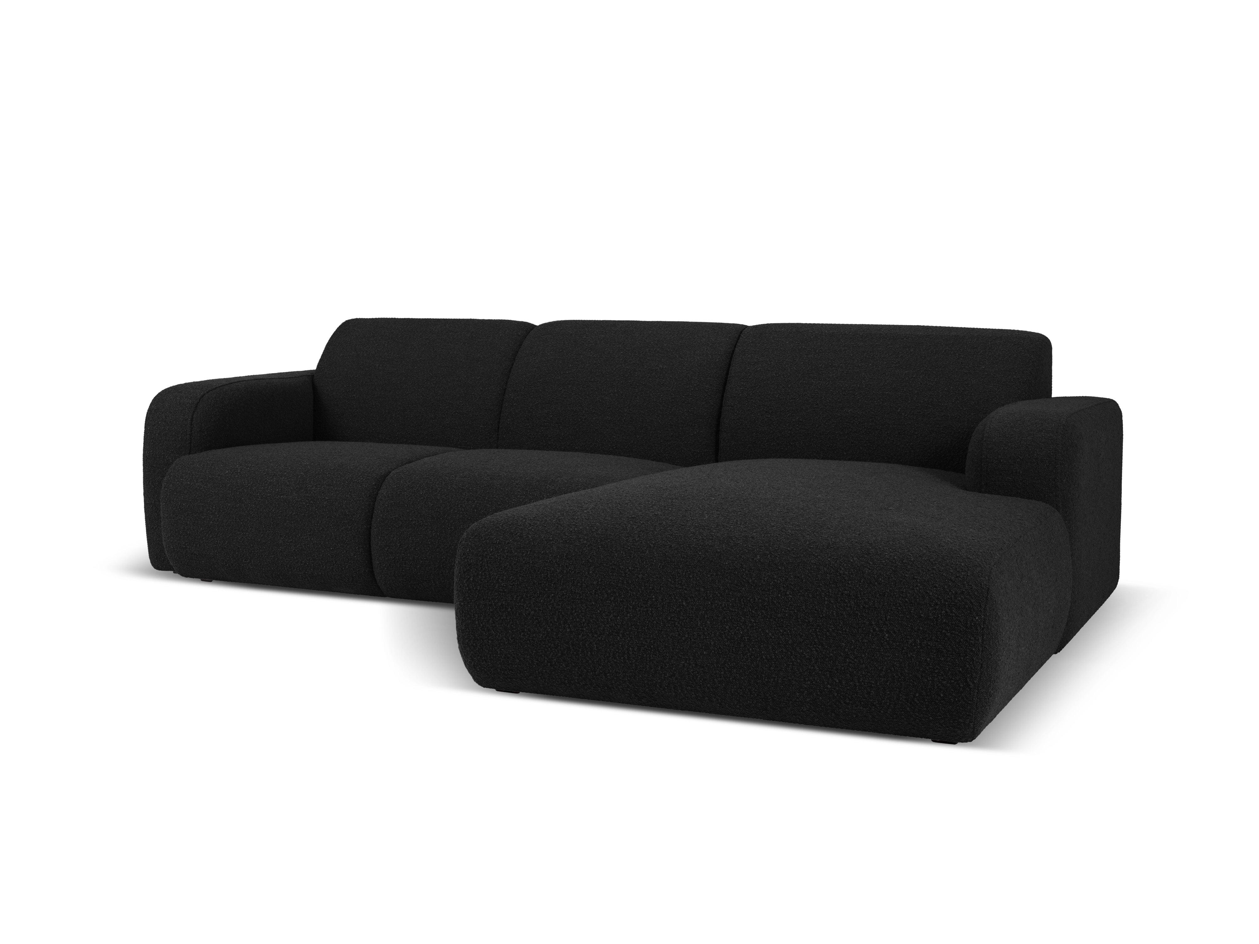 Narożnik prawostronny w tkaninie boucle 4-osobowy LOLA czarny Windsor & Co Eye on Design