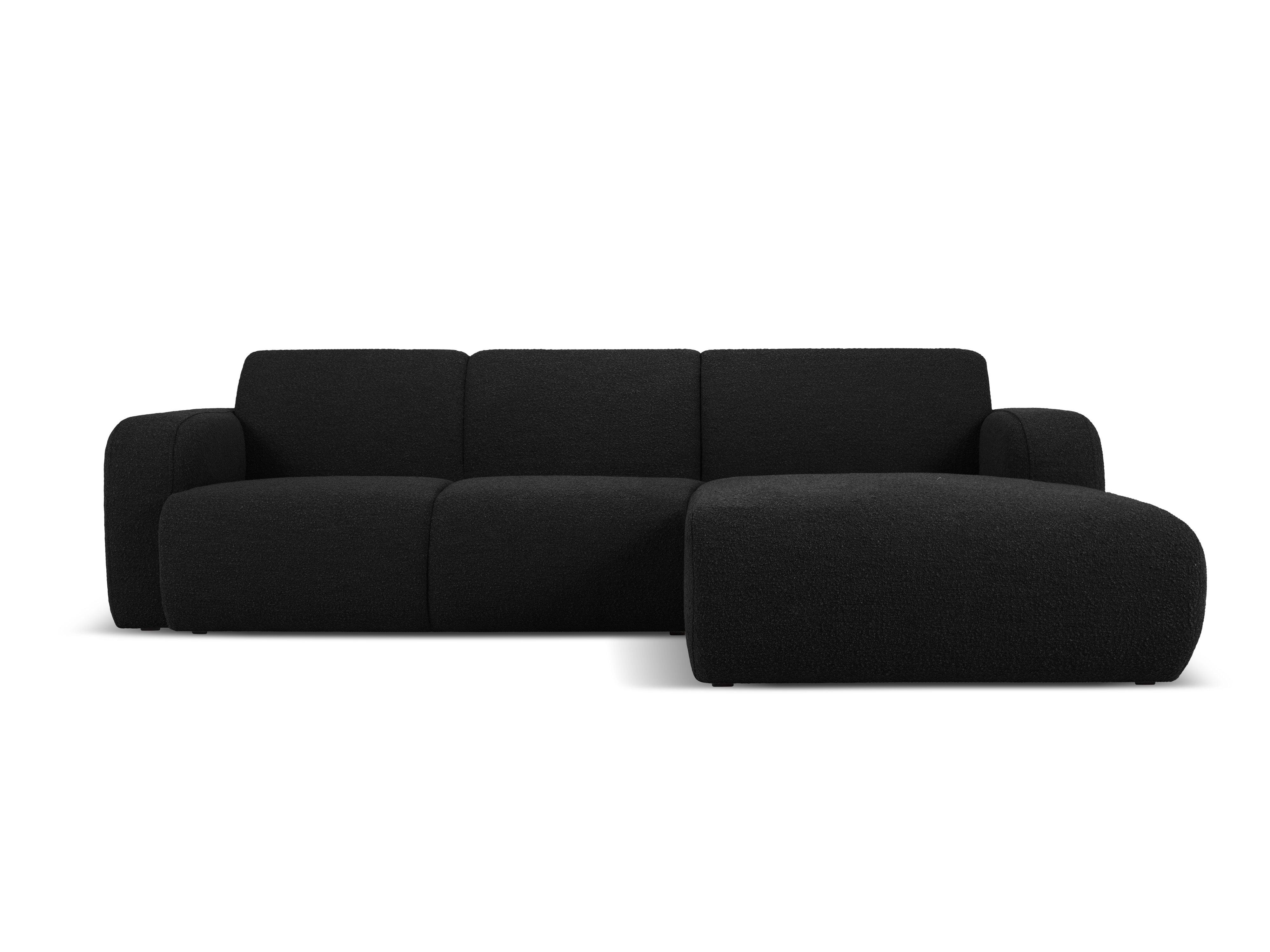 Narożnik prawostronny w tkaninie boucle 4-osobowy LOLA czarny Windsor & Co Eye on Design