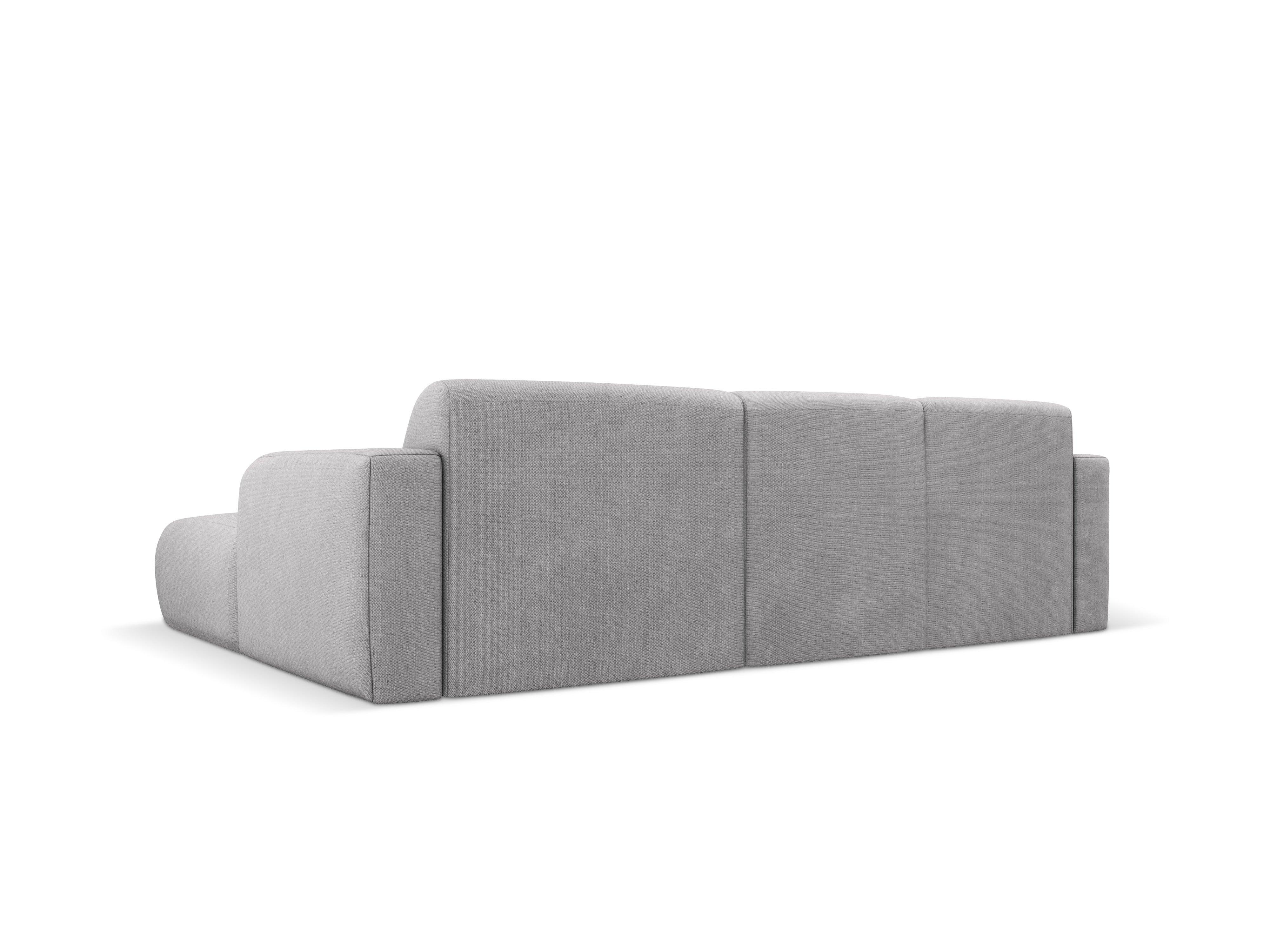 Narożnik prawostronny w tkaninie chenillowej 4-osobowy LOLA jasnoszary Windsor & Co Eye on Design