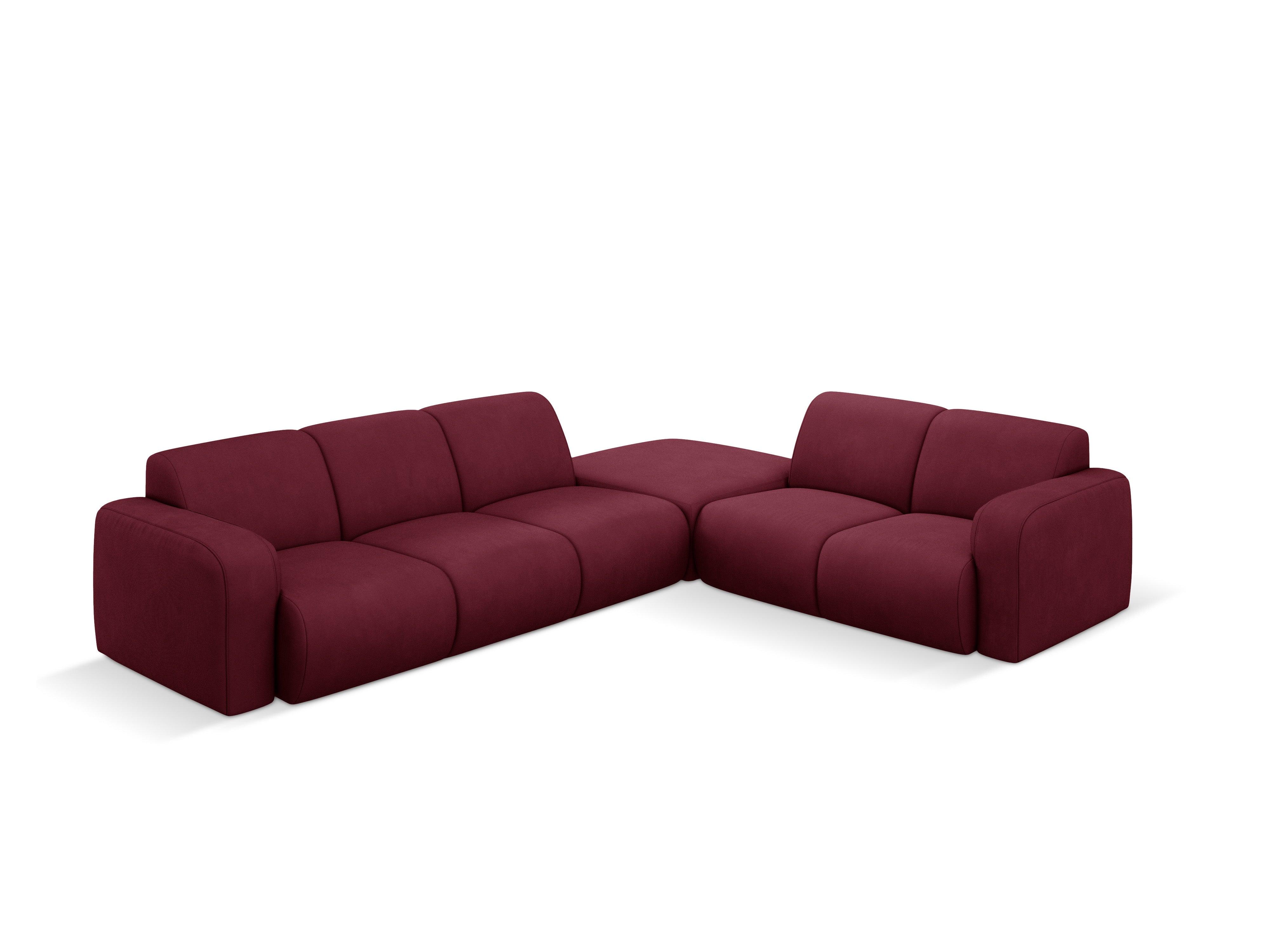 Narożnik prawostronny w tkaninie chenillowej 6-osobowy LOLA bordowy Windsor & Co Eye on Design