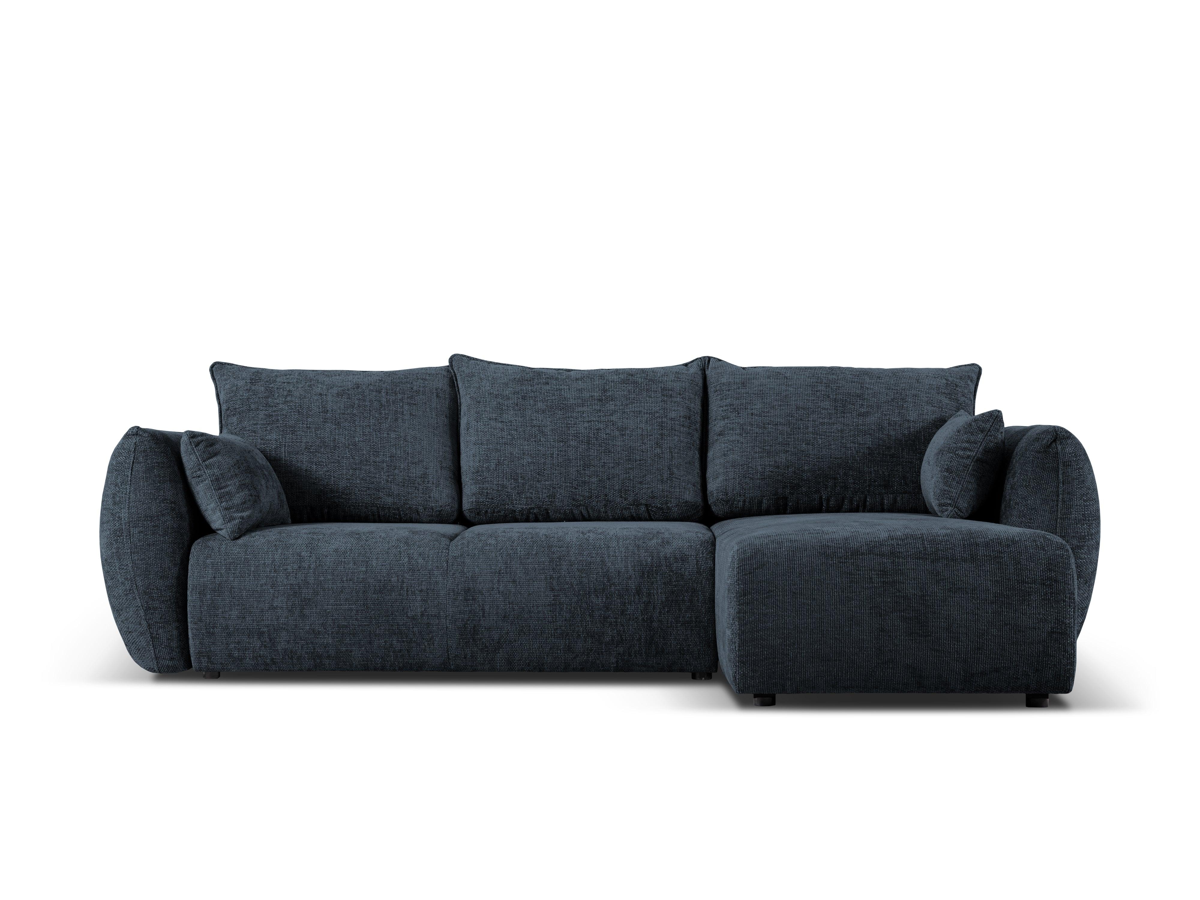 Narożnik prawostronny z funkcją spania MATERA granatowy szenil Cosmopolitan Design Eye on Design