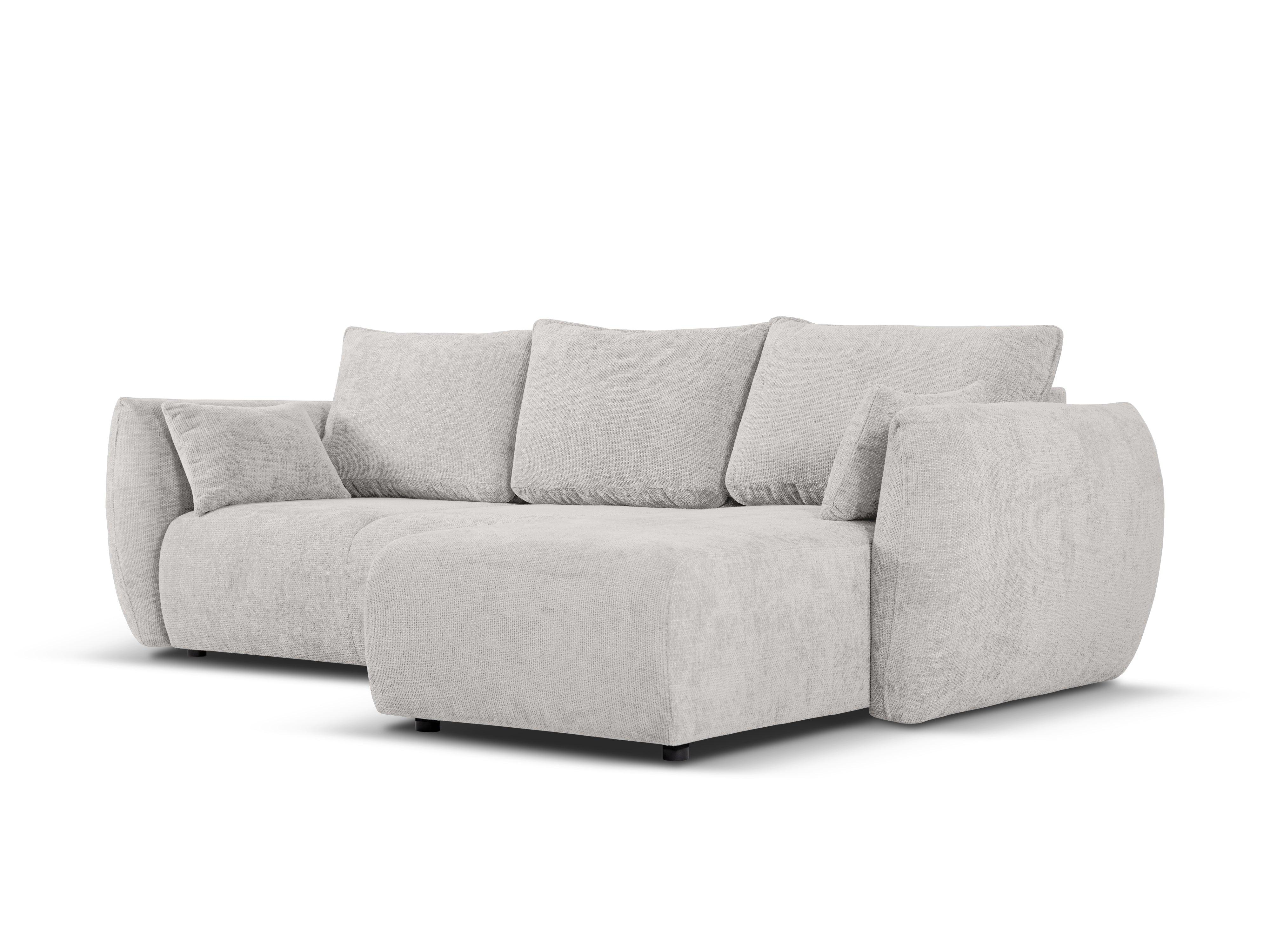 Narożnik prawostronny z funkcją spania MATERA jasnoszary szenil Cosmopolitan Design Eye on Design