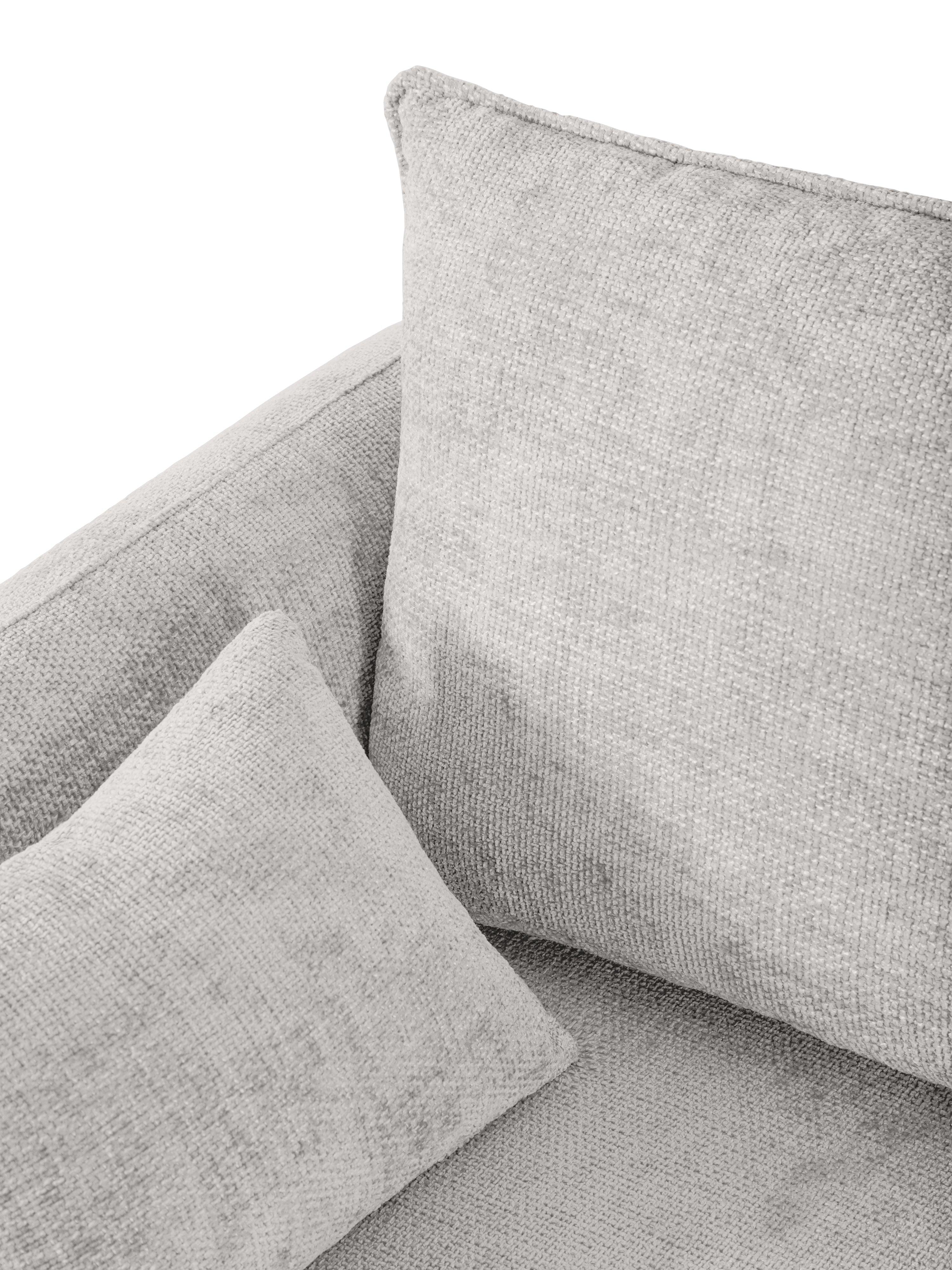 Narożnik prawostronny z funkcją spania MATERA jasnoszary szenil Cosmopolitan Design Eye on Design