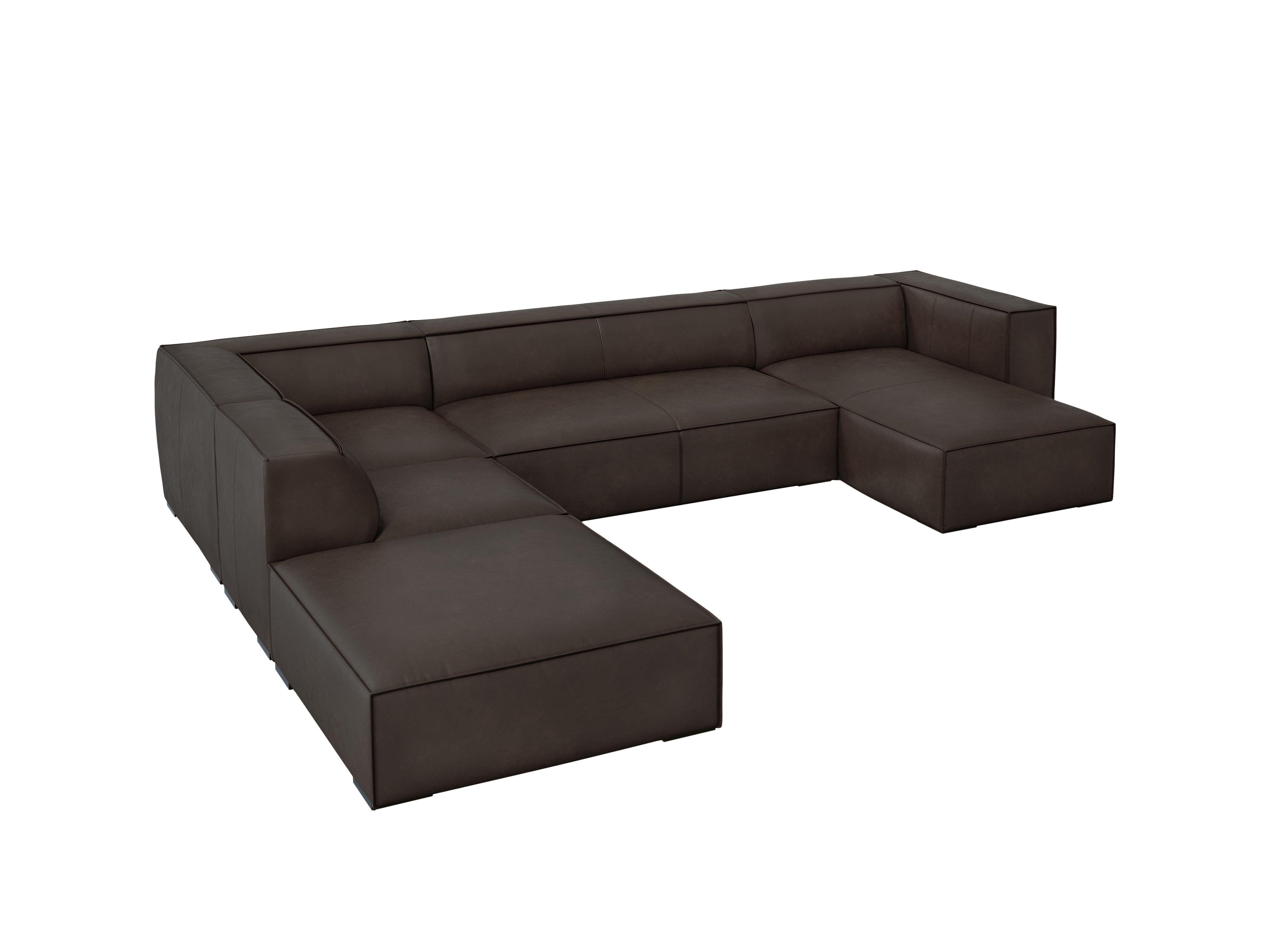 Narożnik skórzany panoramiczny lewostronny MADAME ciemnobrązowy Windsor & Co Eye on Design