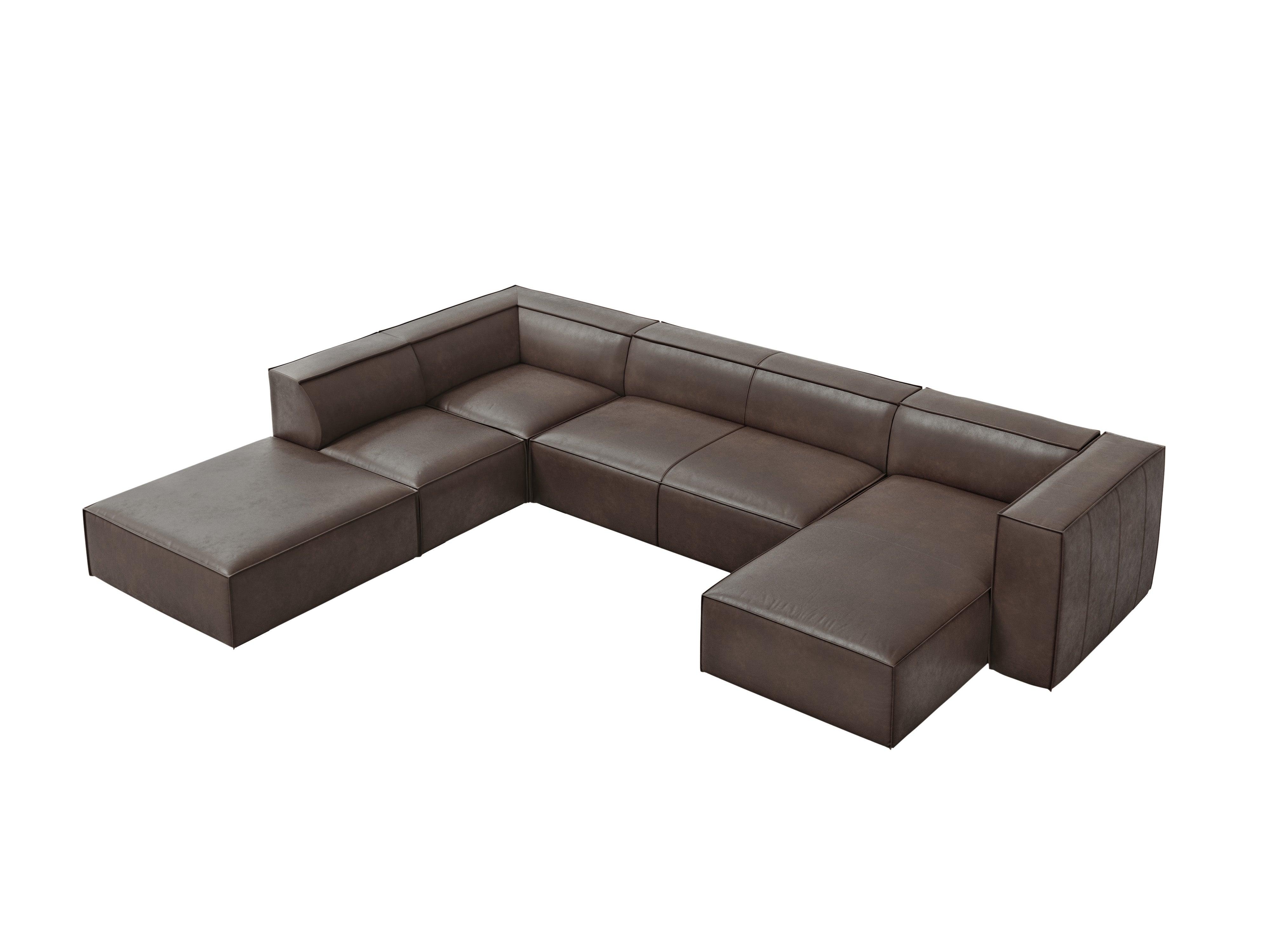 Narożnik skórzany panoramiczny lewostronny MADAME oliwkowy brąz Windsor & Co Eye on Design