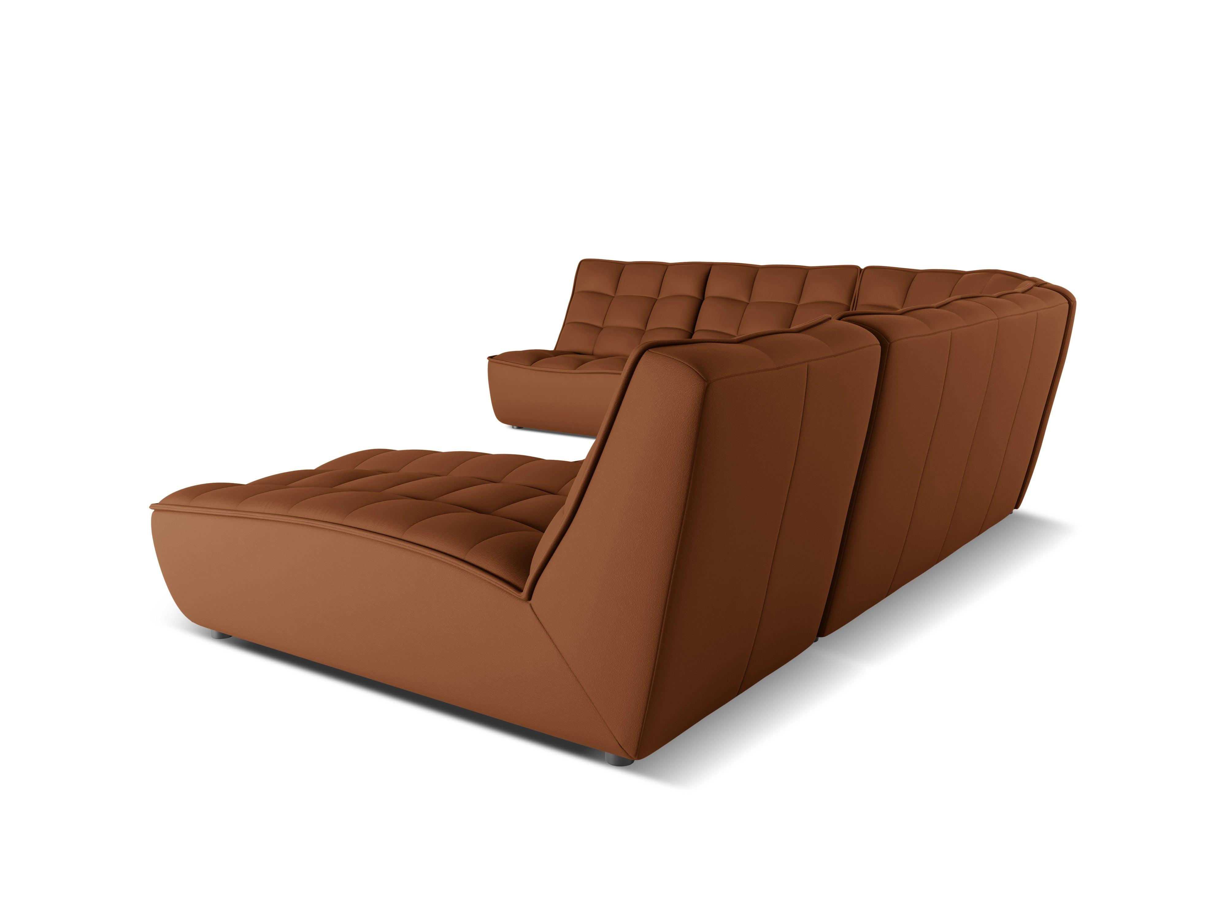 Narożnik skórzany panoramiczny lewostronny MONI brązowy Maison Heritage Eye on Design