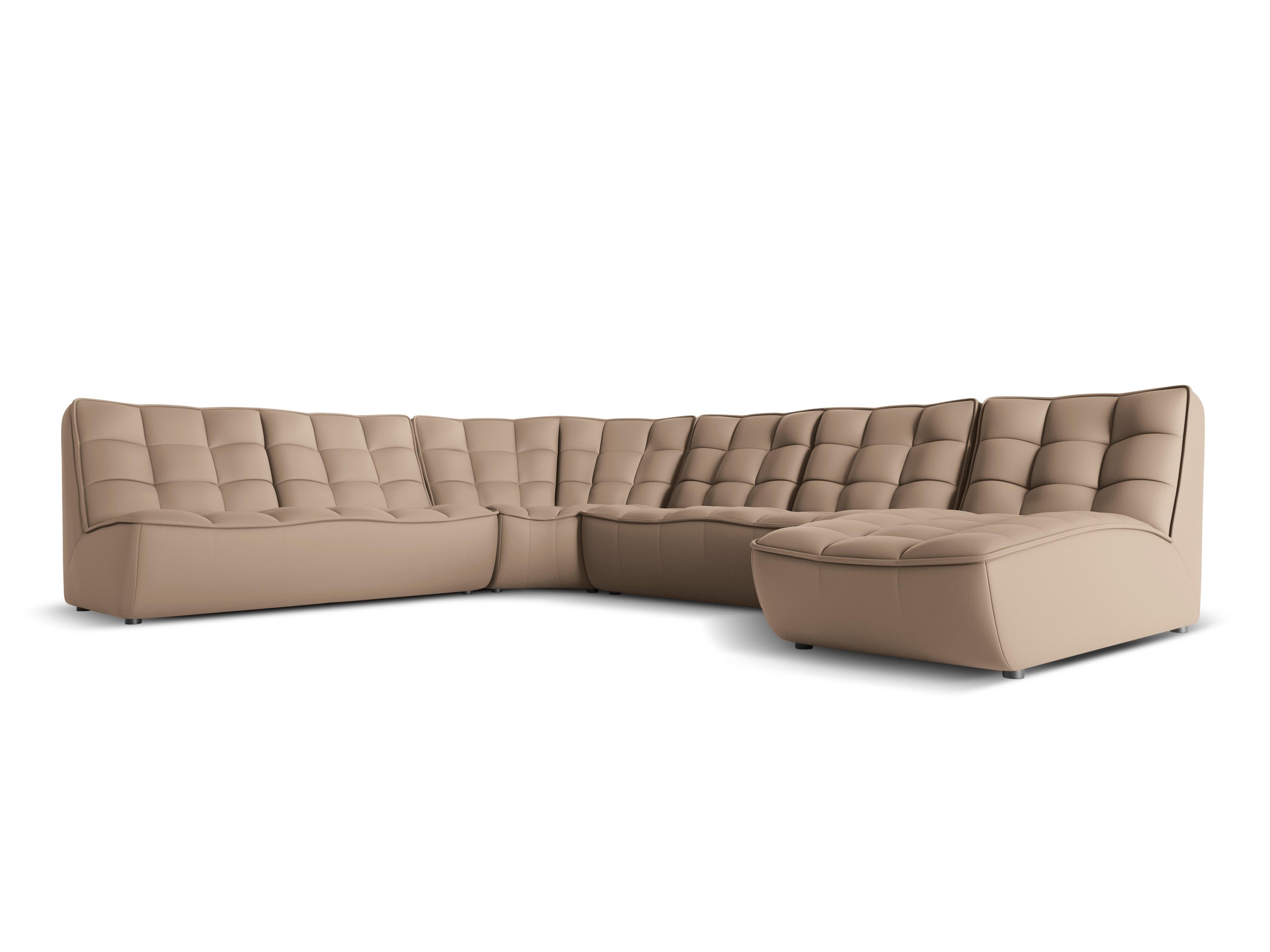 Narożnik skórzany panoramiczny lewostronny MONI cappuccino Maison Heritage Eye on Design