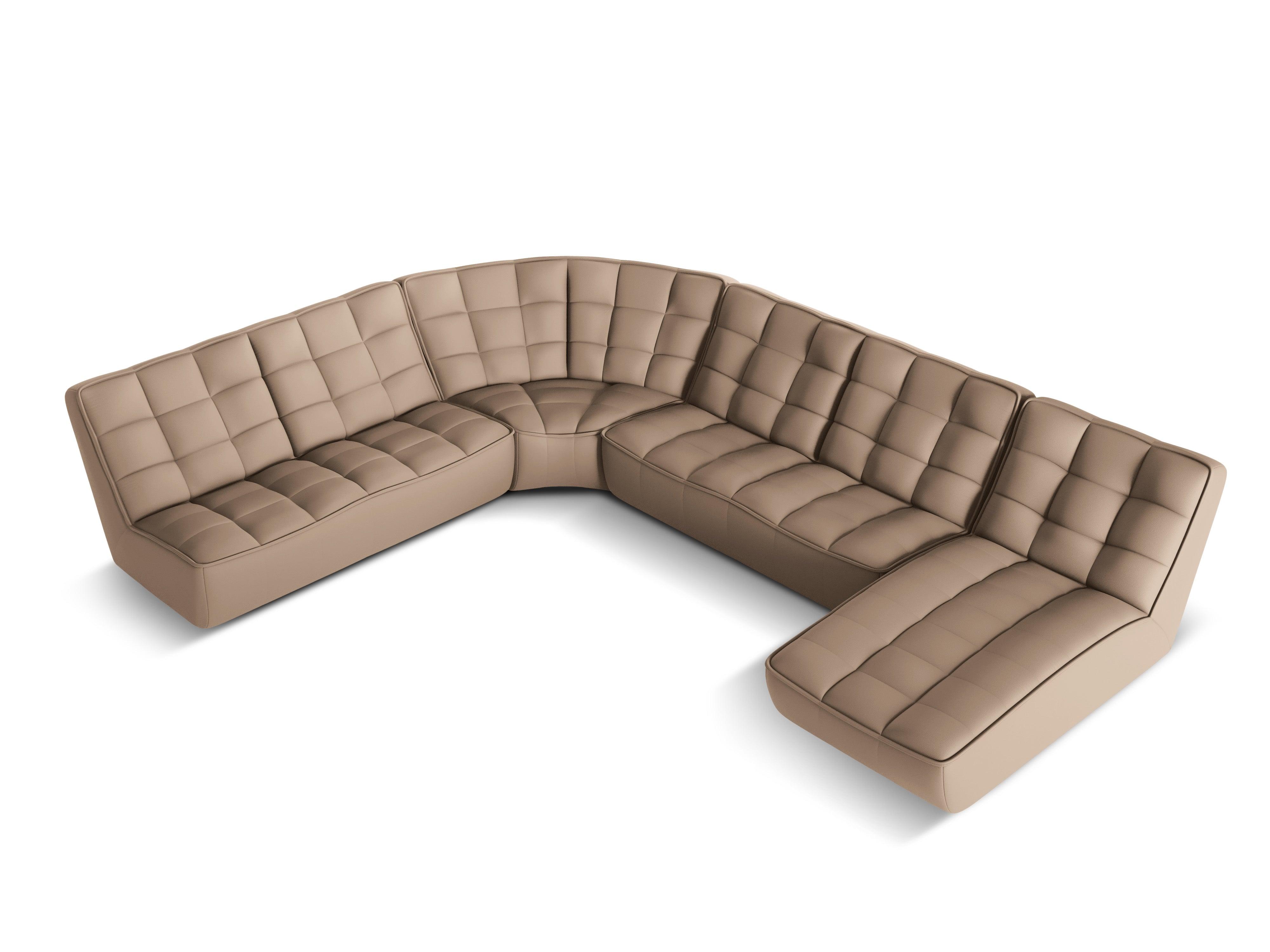 Narożnik skórzany panoramiczny lewostronny MONI cappuccino Maison Heritage Eye on Design