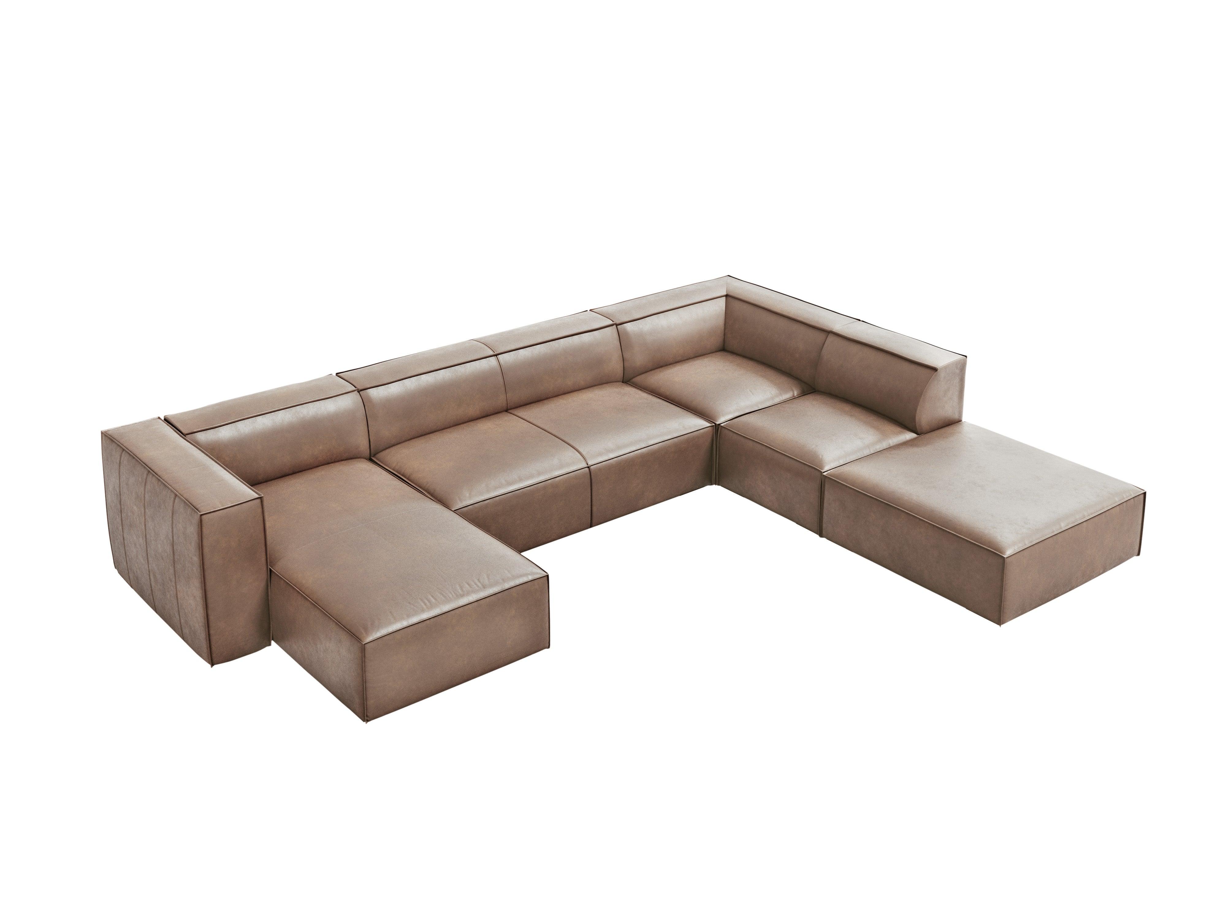 Narożnik skórzany panoramiczny prawostronny MADAME beżowy Windsor & Co Eye on Design