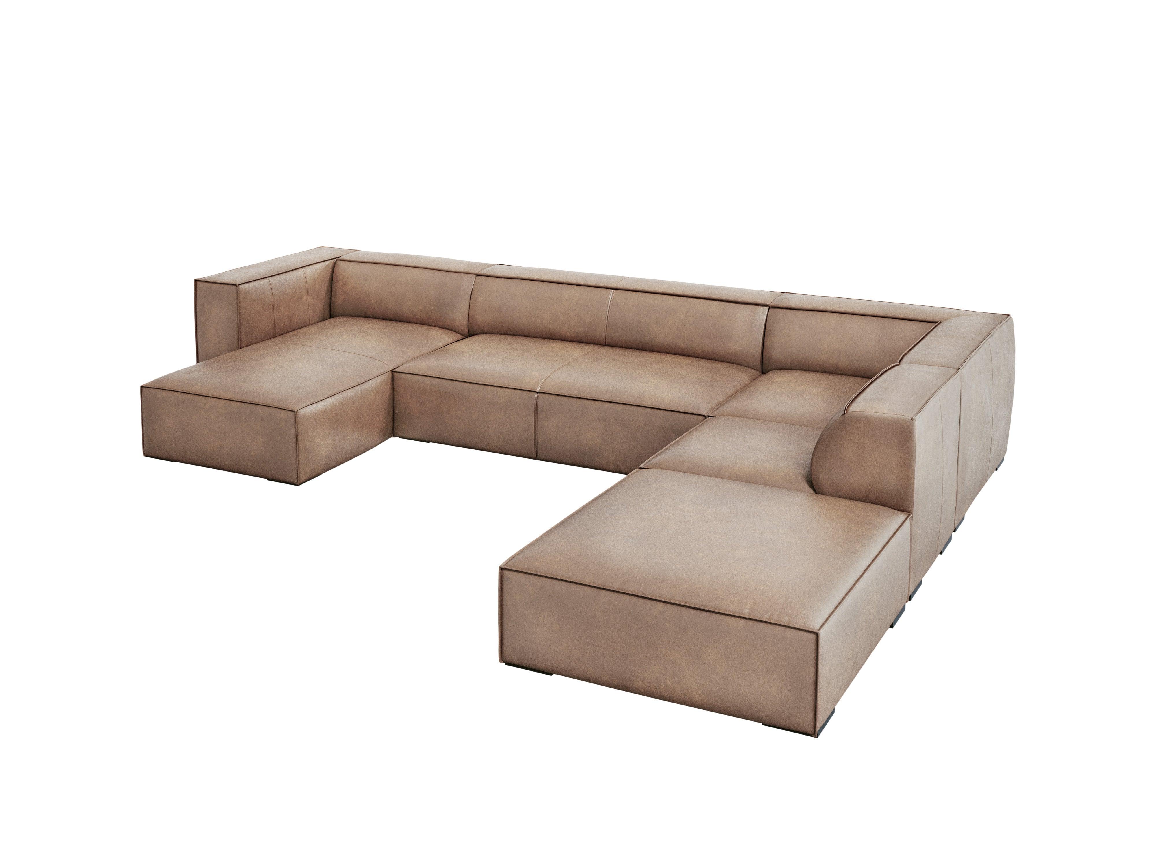 Narożnik skórzany panoramiczny prawostronny MADAME beżowy Windsor & Co Eye on Design