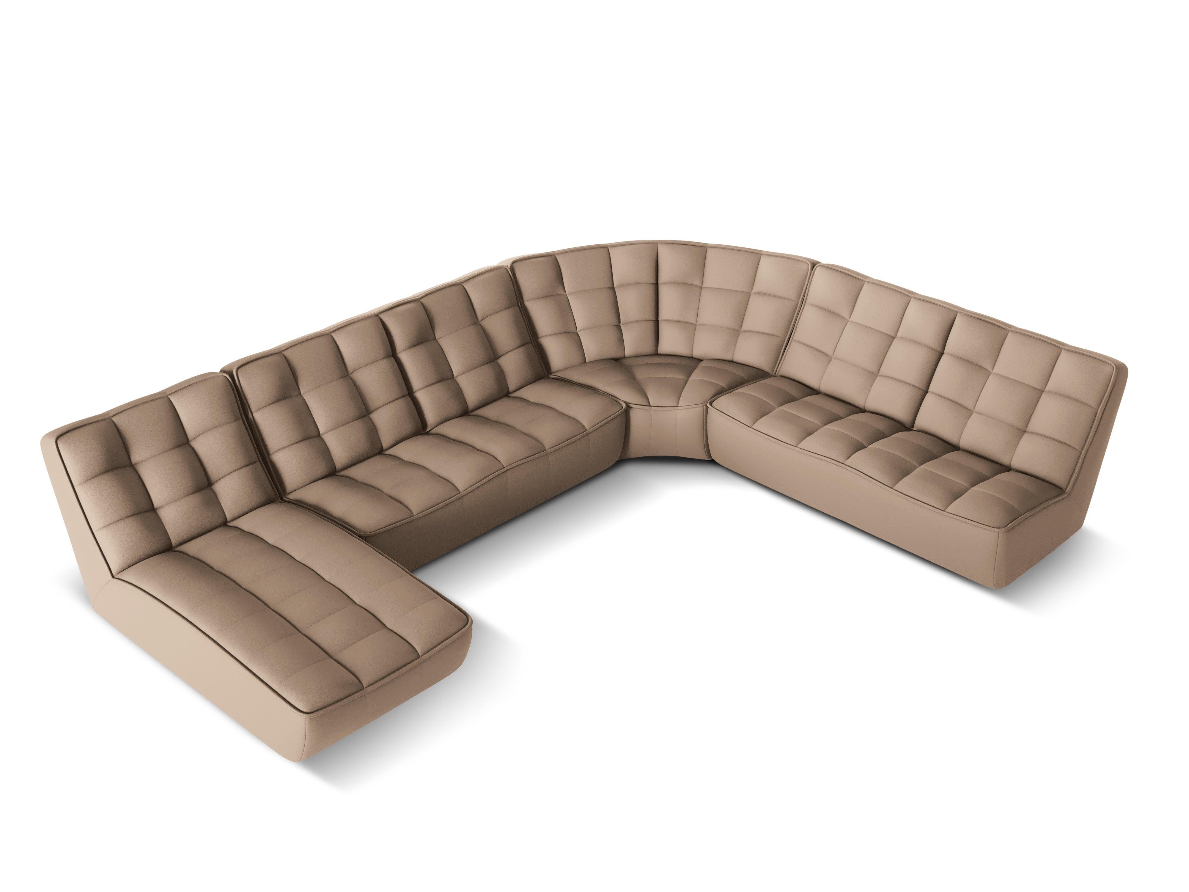 Narożnik skórzany panoramiczny prawostronny MONI cappuccino Maison Heritage Eye on Design