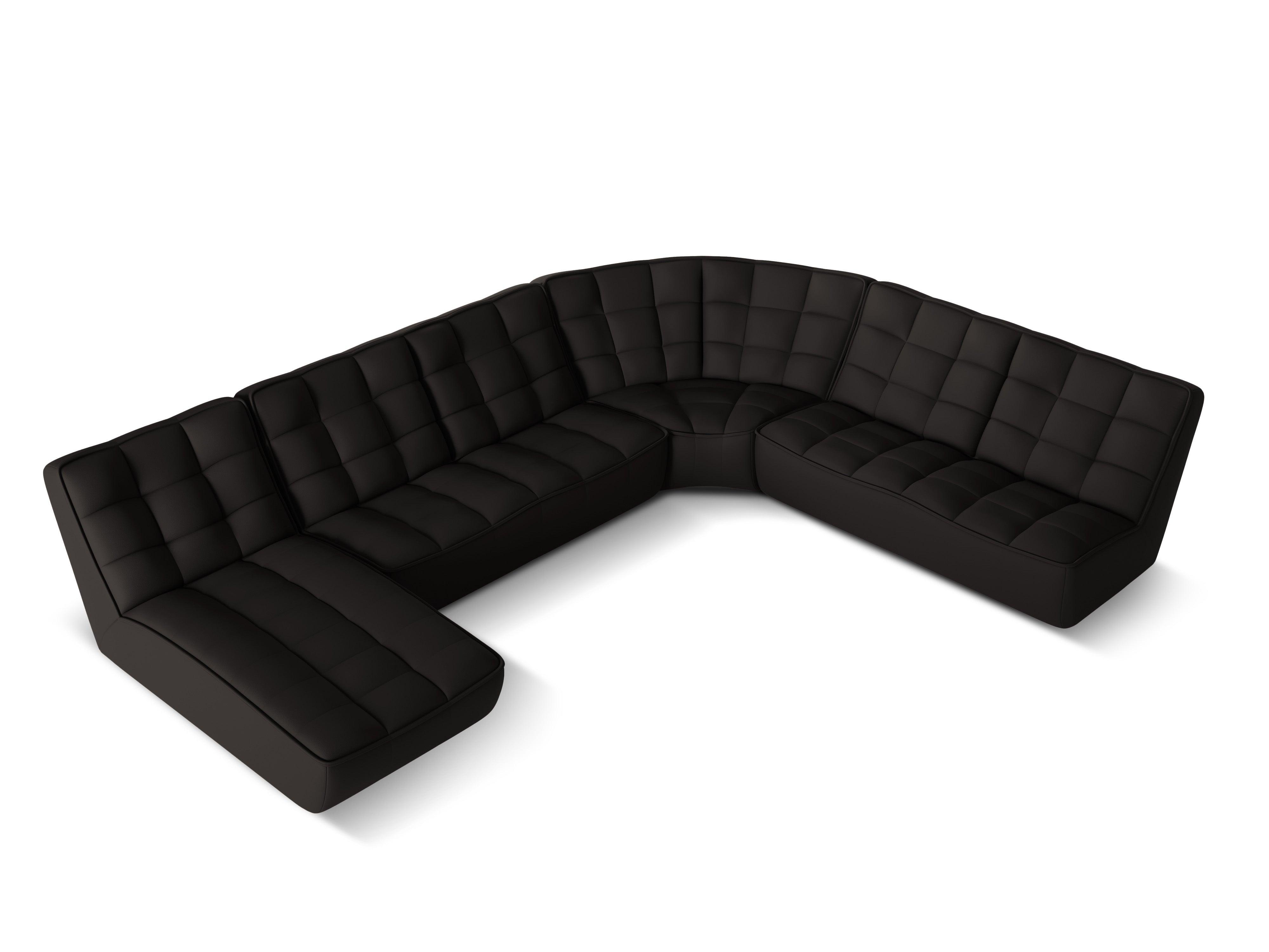 Narożnik skórzany panoramiczny prawostronny MONI czarny Maison Heritage Eye on Design