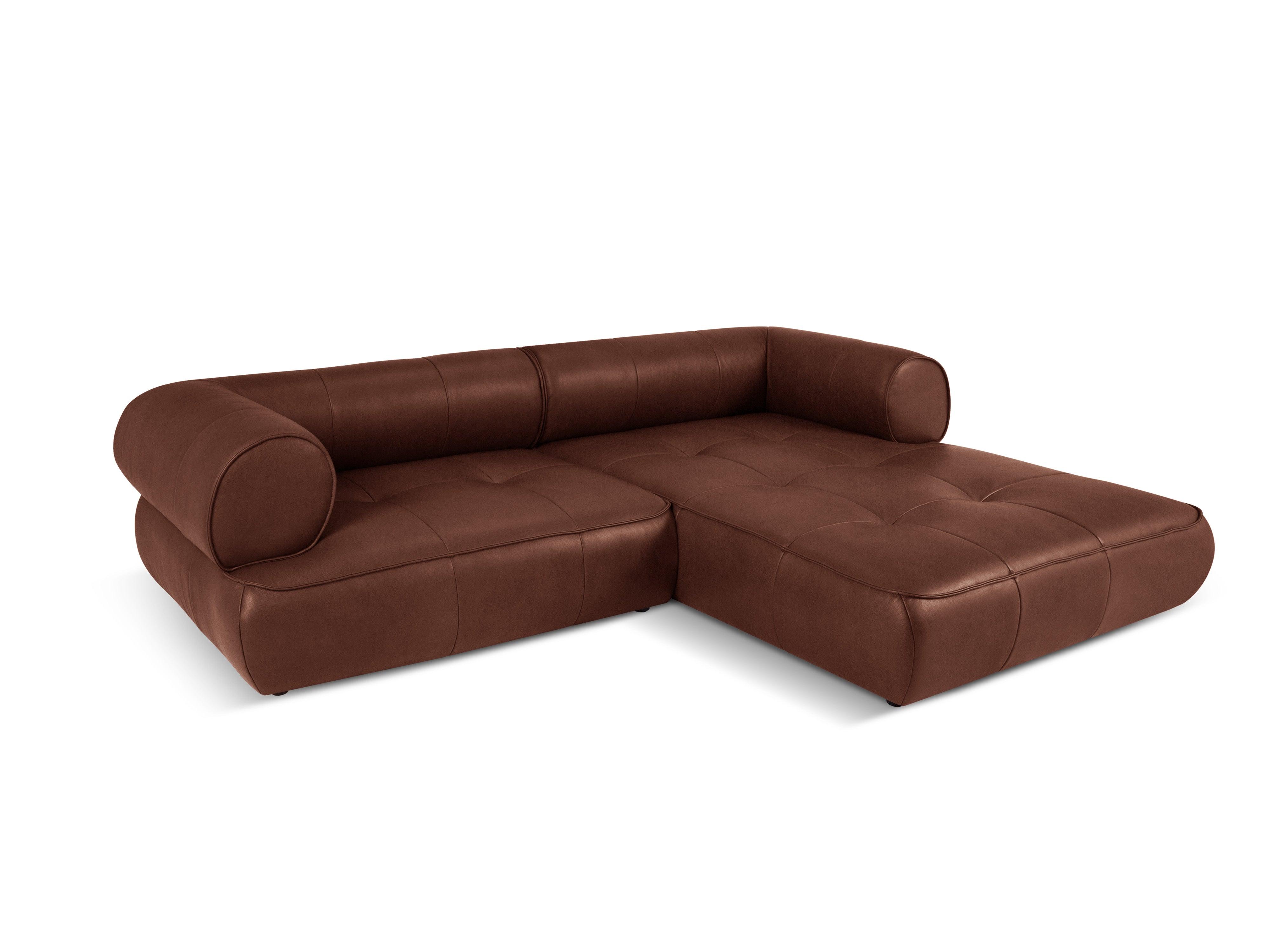 Narożnik skórzany prawostronny LILY brązowy Maison Heritage Eye on Design