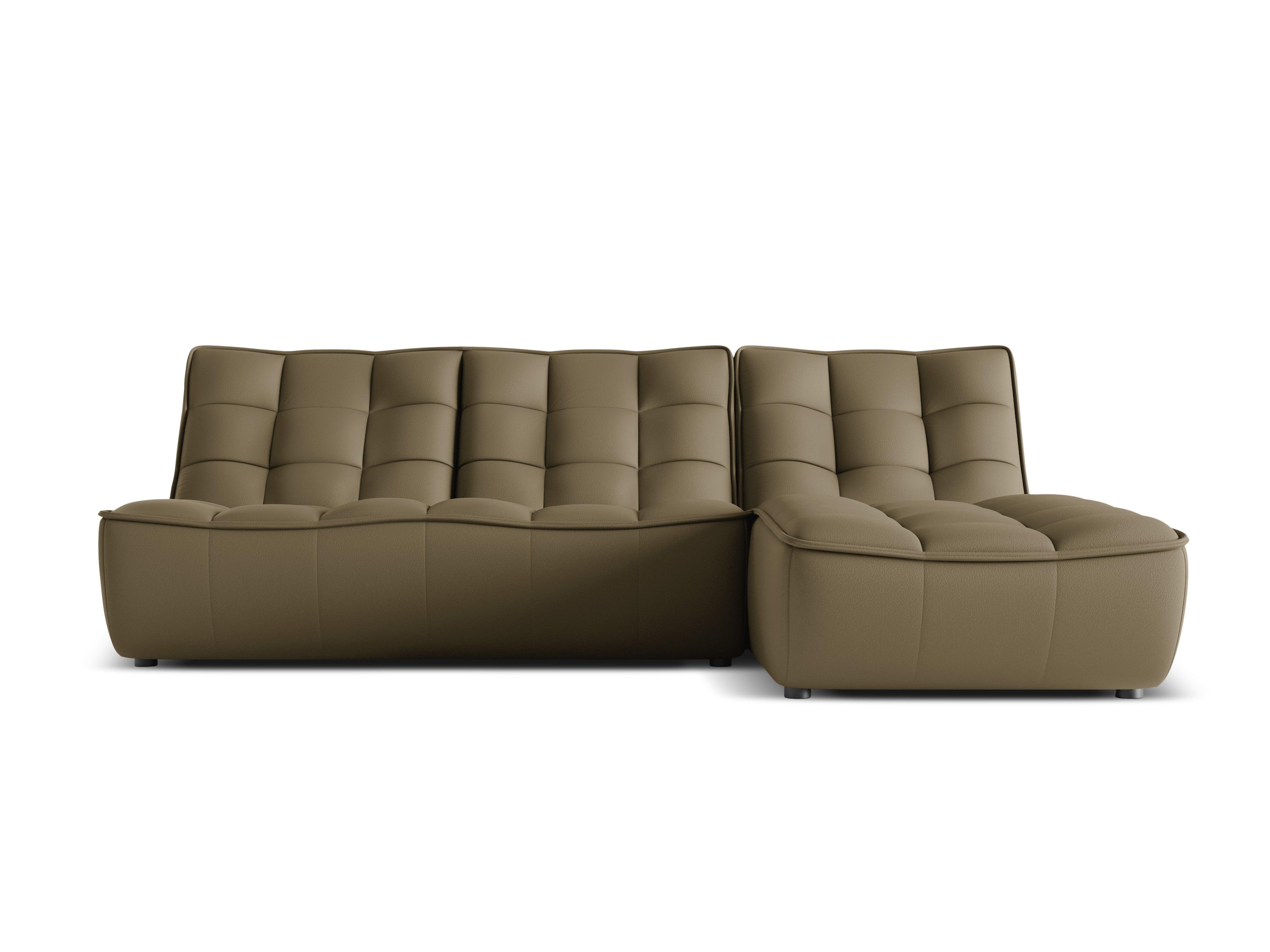 Narożnik skórzany prawostronny MONI oliwkowy Maison Heritage Eye on Design