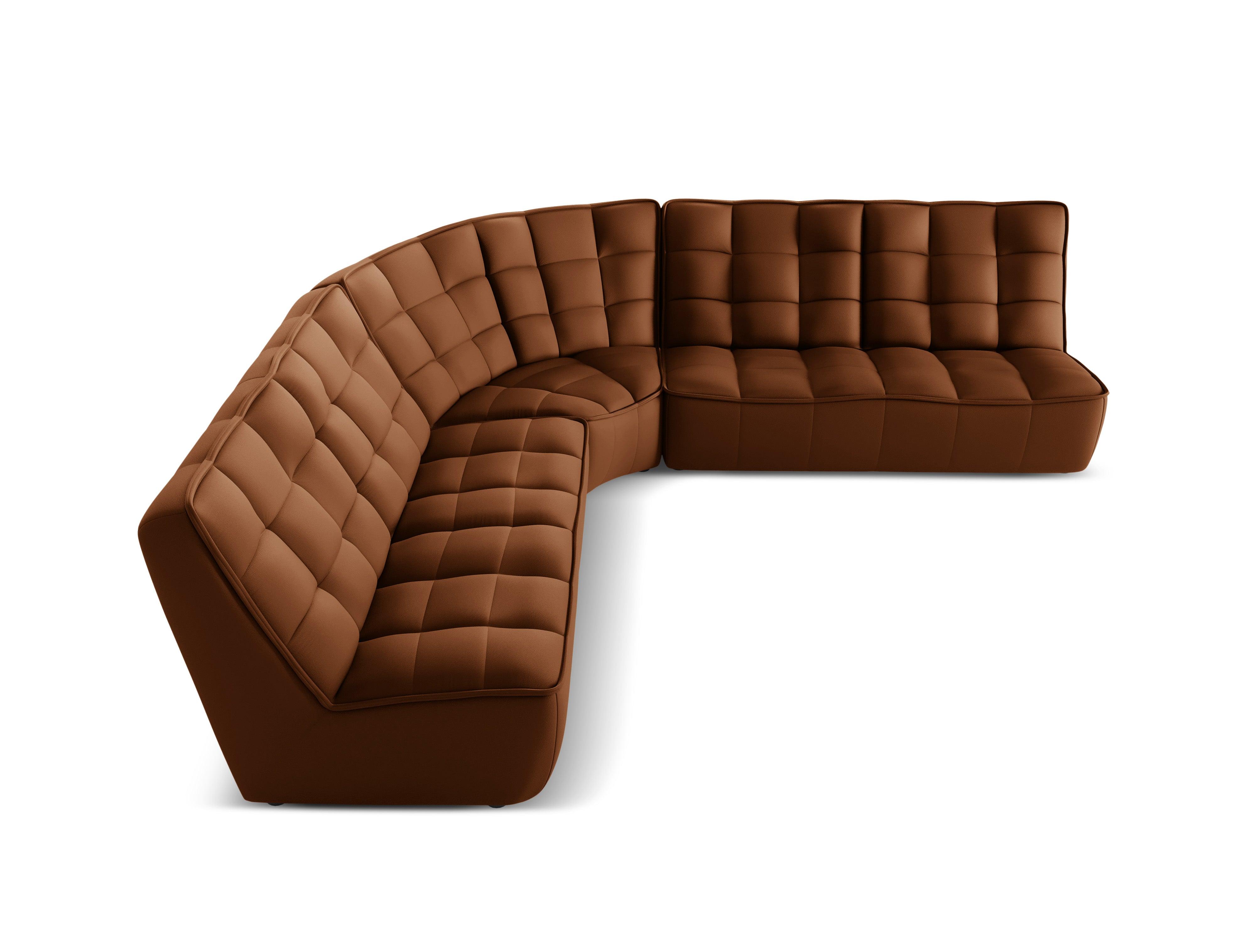 Narożnik skórzany symetryczny MONI brązowy Maison Heritage Eye on Design