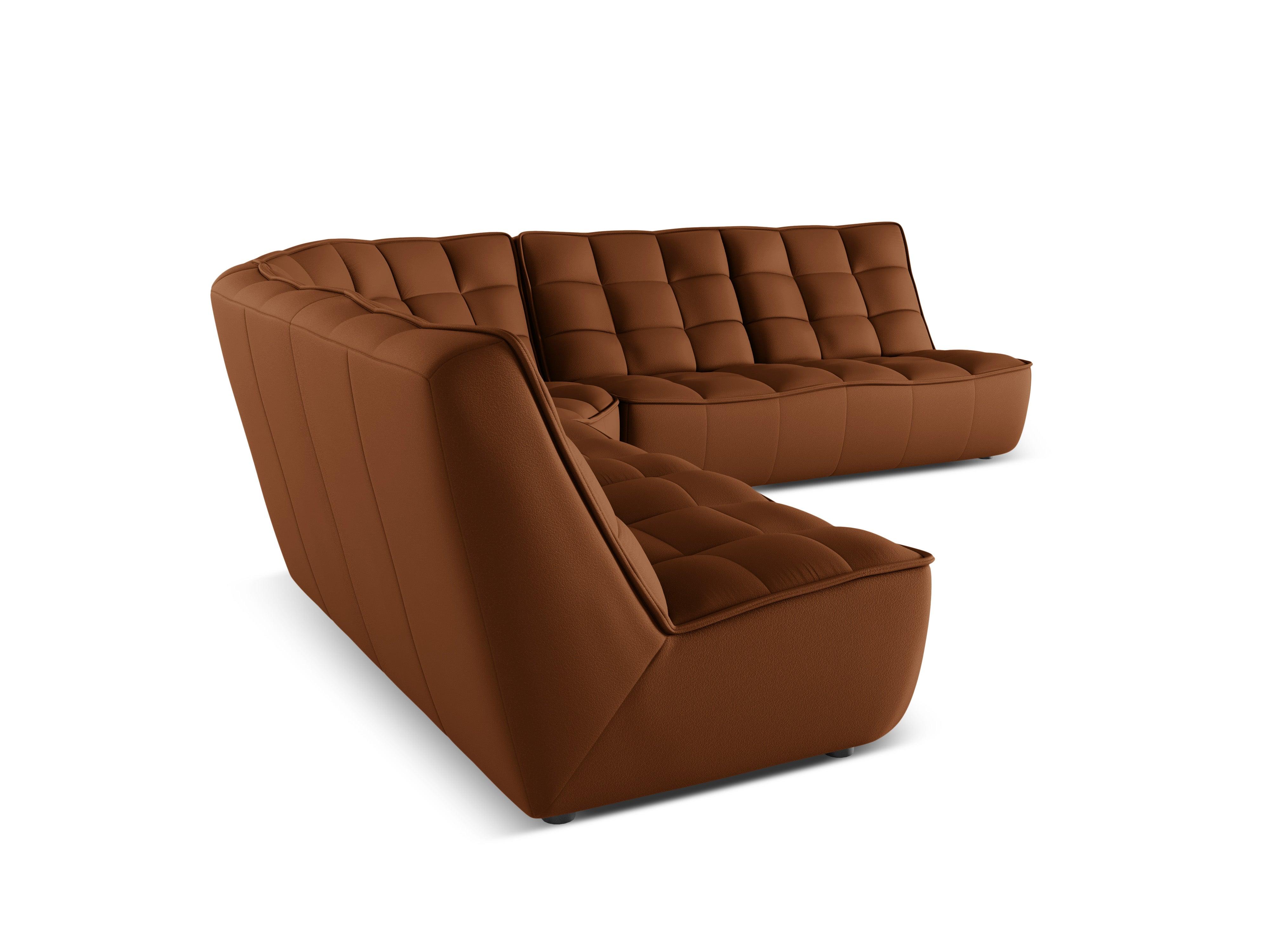 Narożnik skórzany symetryczny MONI brązowy Maison Heritage Eye on Design