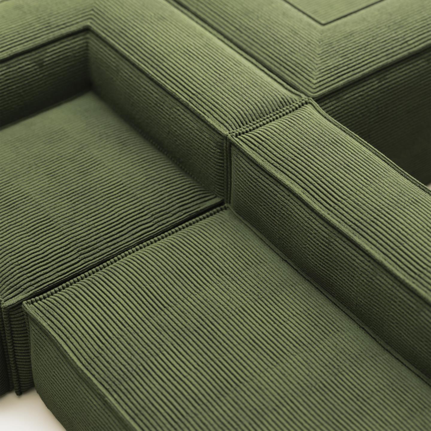 Narożnik symetryczny 4-osobowy BLOK zielony sztruks La Forma Eye on Design