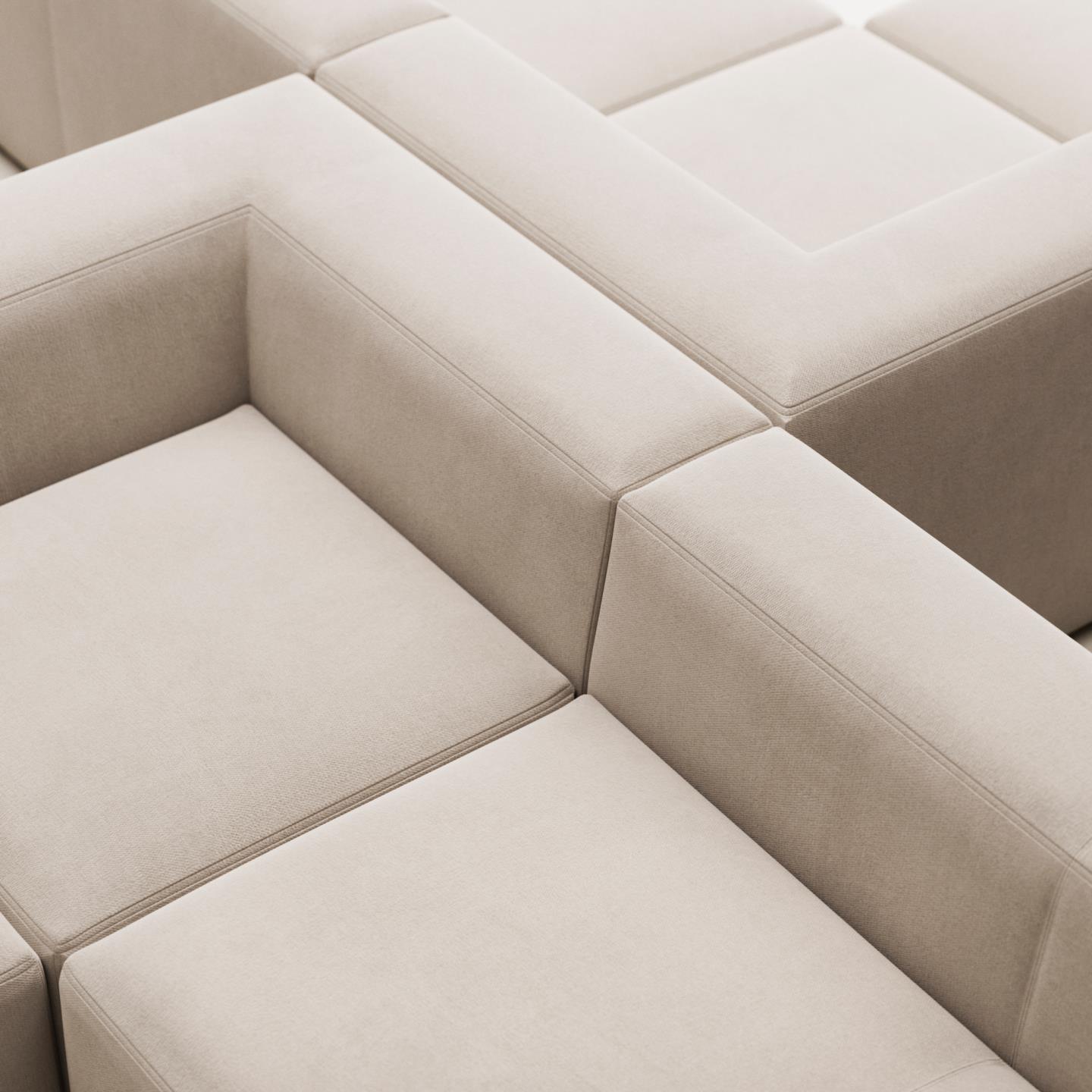 Narożnik symetryczny 6-osobowy BLOK beżowy szenil La Forma Eye on Design