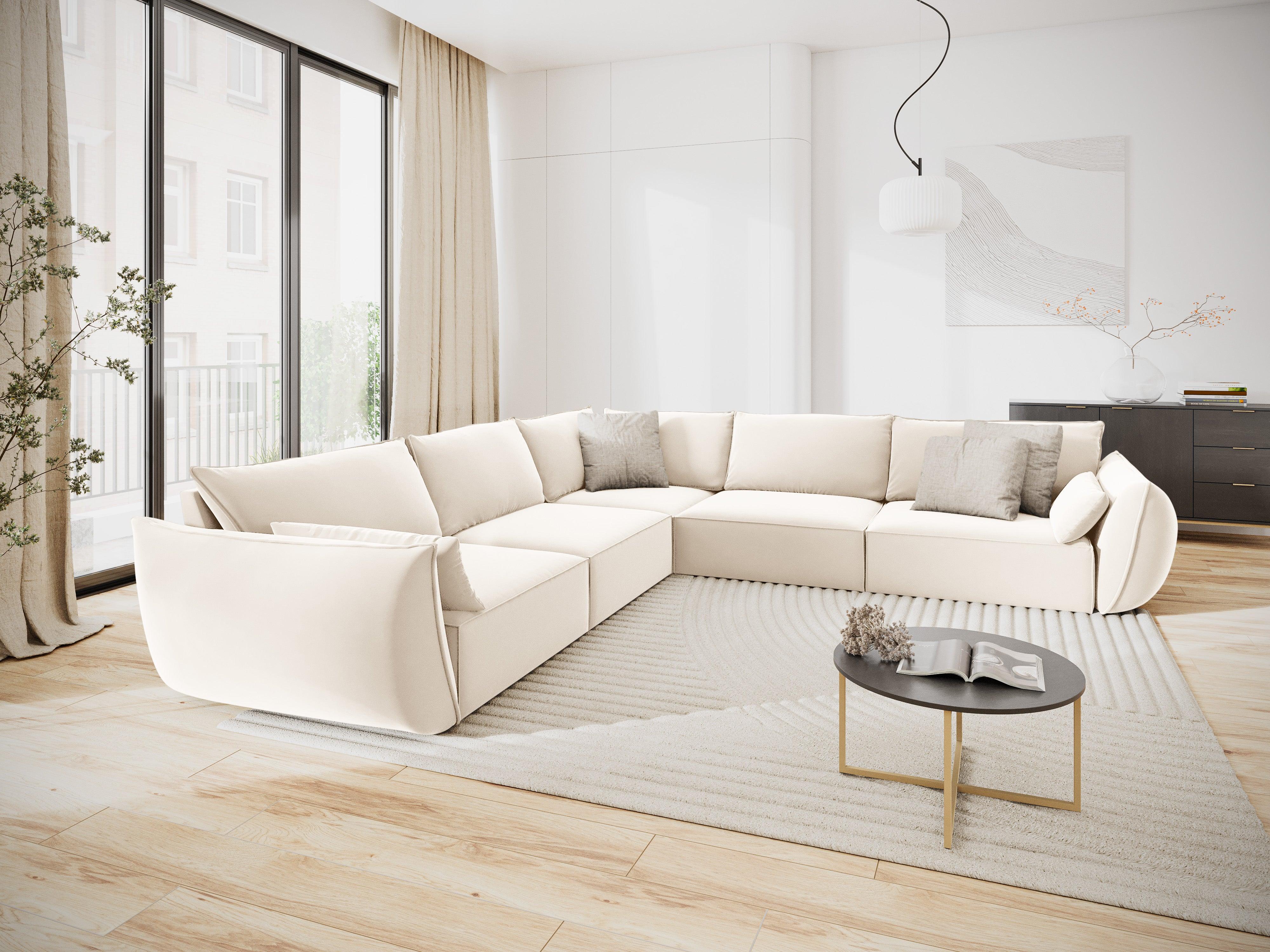 Narożnik symetryczny aksamitny VANDA beżowy Mazzini Sofas Eye on Design