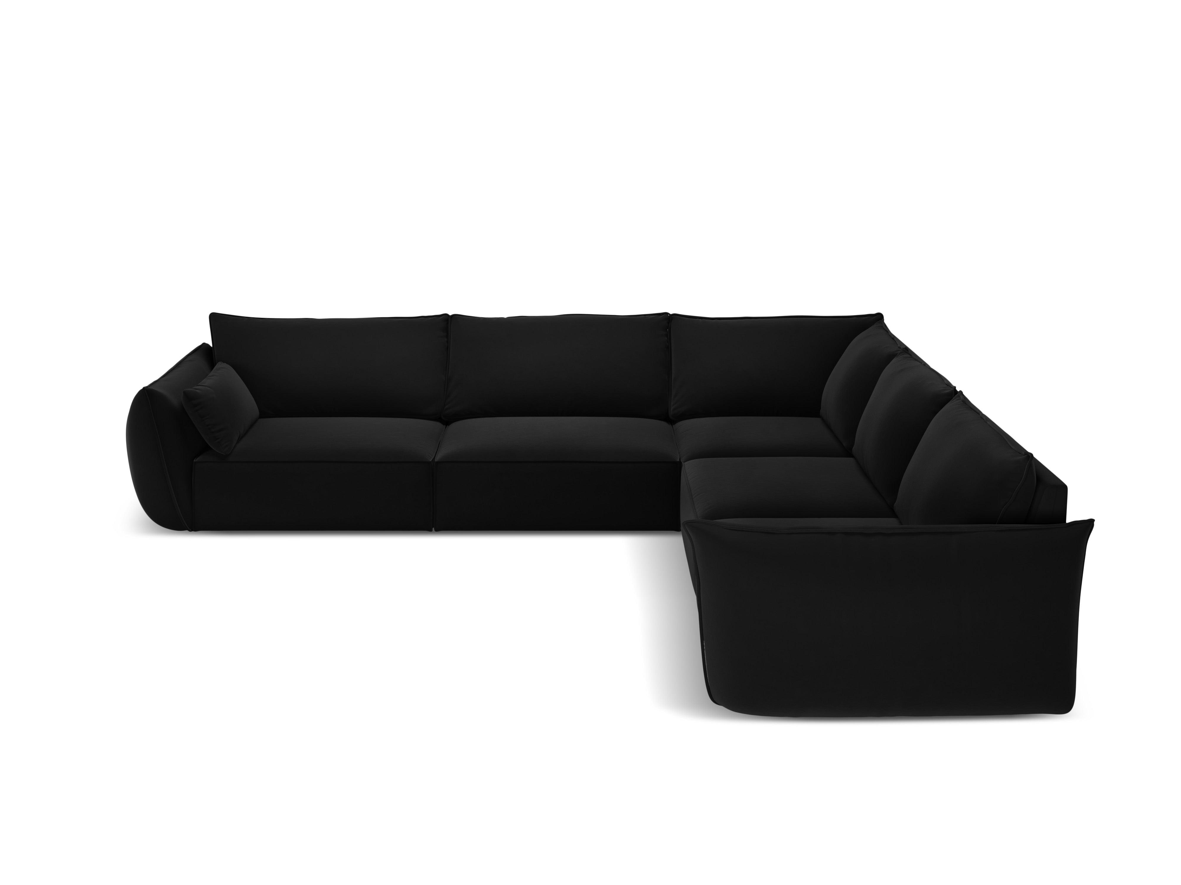 Narożnik symetryczny aksamitny VANDA czarny Mazzini Sofas Eye on Design