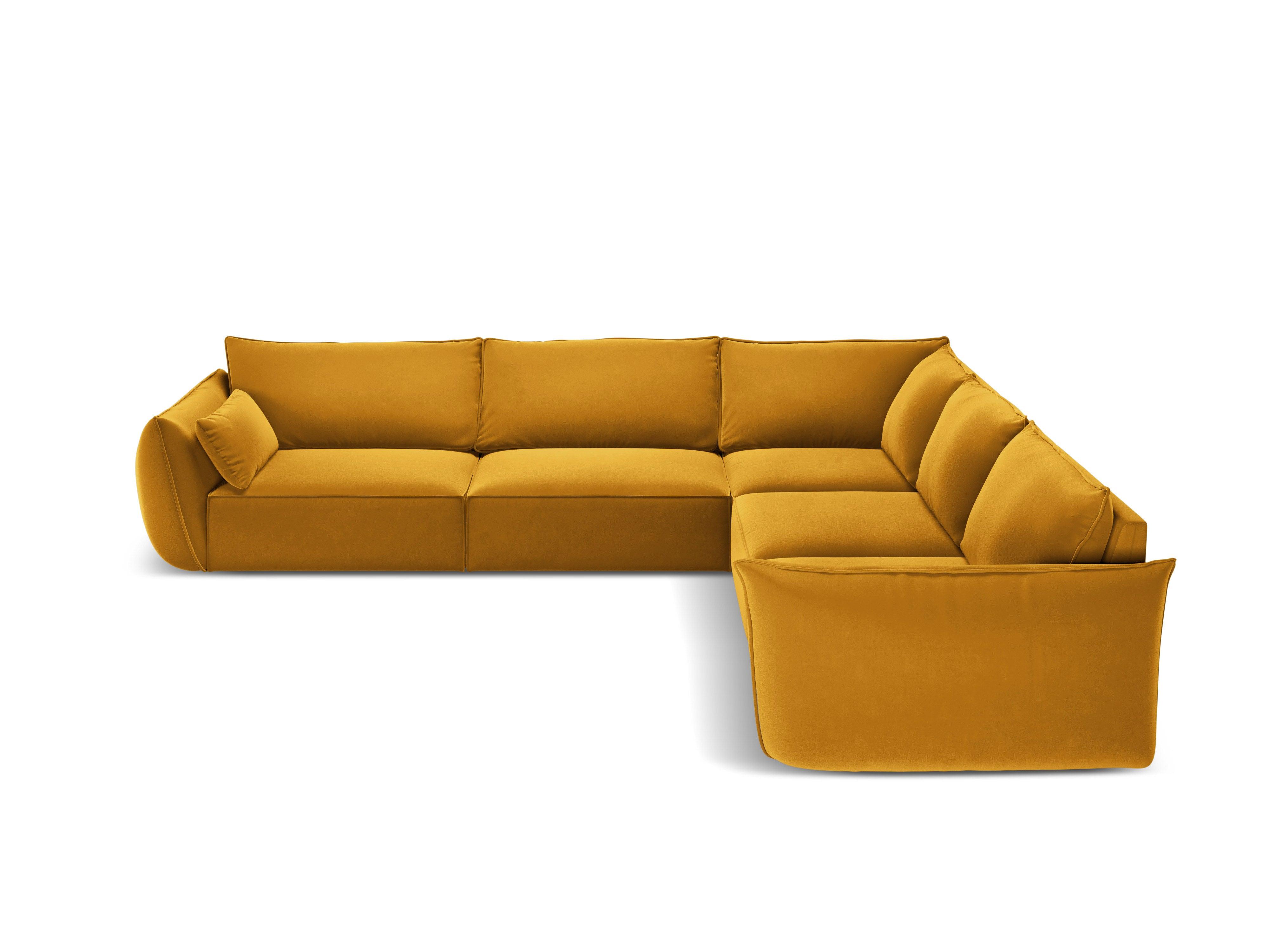 Narożnik symetryczny aksamitny VANDA musztardowy Mazzini Sofas Eye on Design