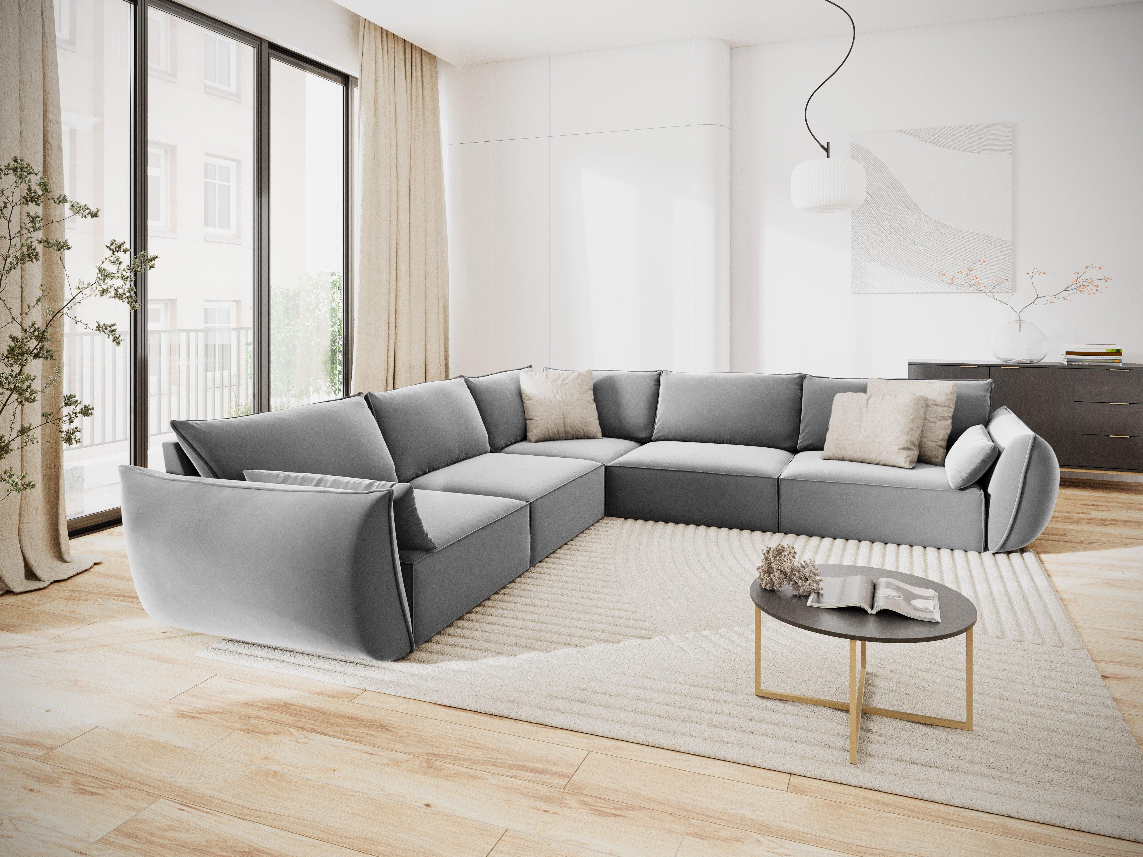 Narożnik symetryczny aksamitny VANDA szary Mazzini Sofas Eye on Design