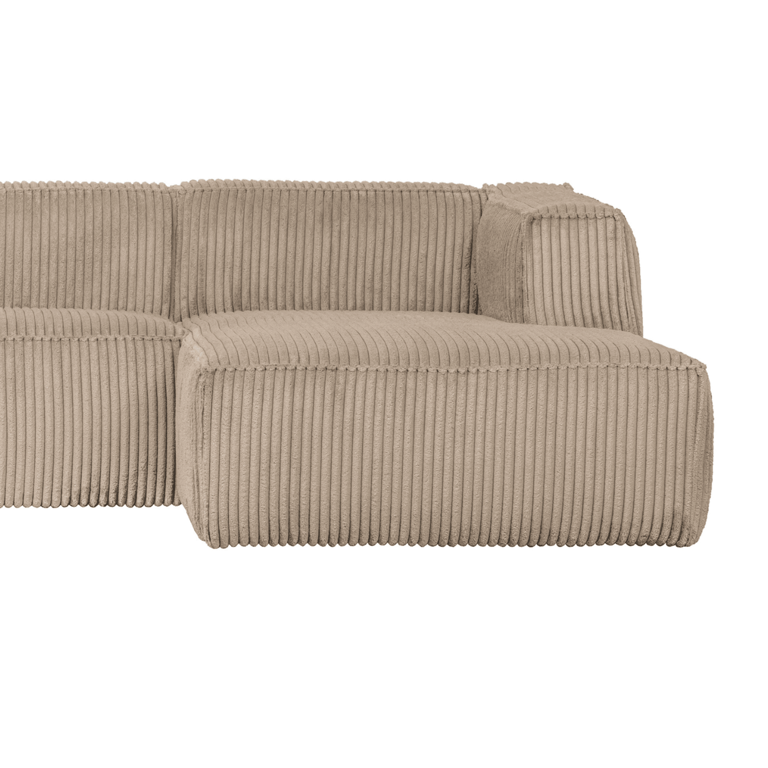 Narożnik sztruksowy prawostronny BEAN RIB beżowy Woood Exclusive Eye on Design