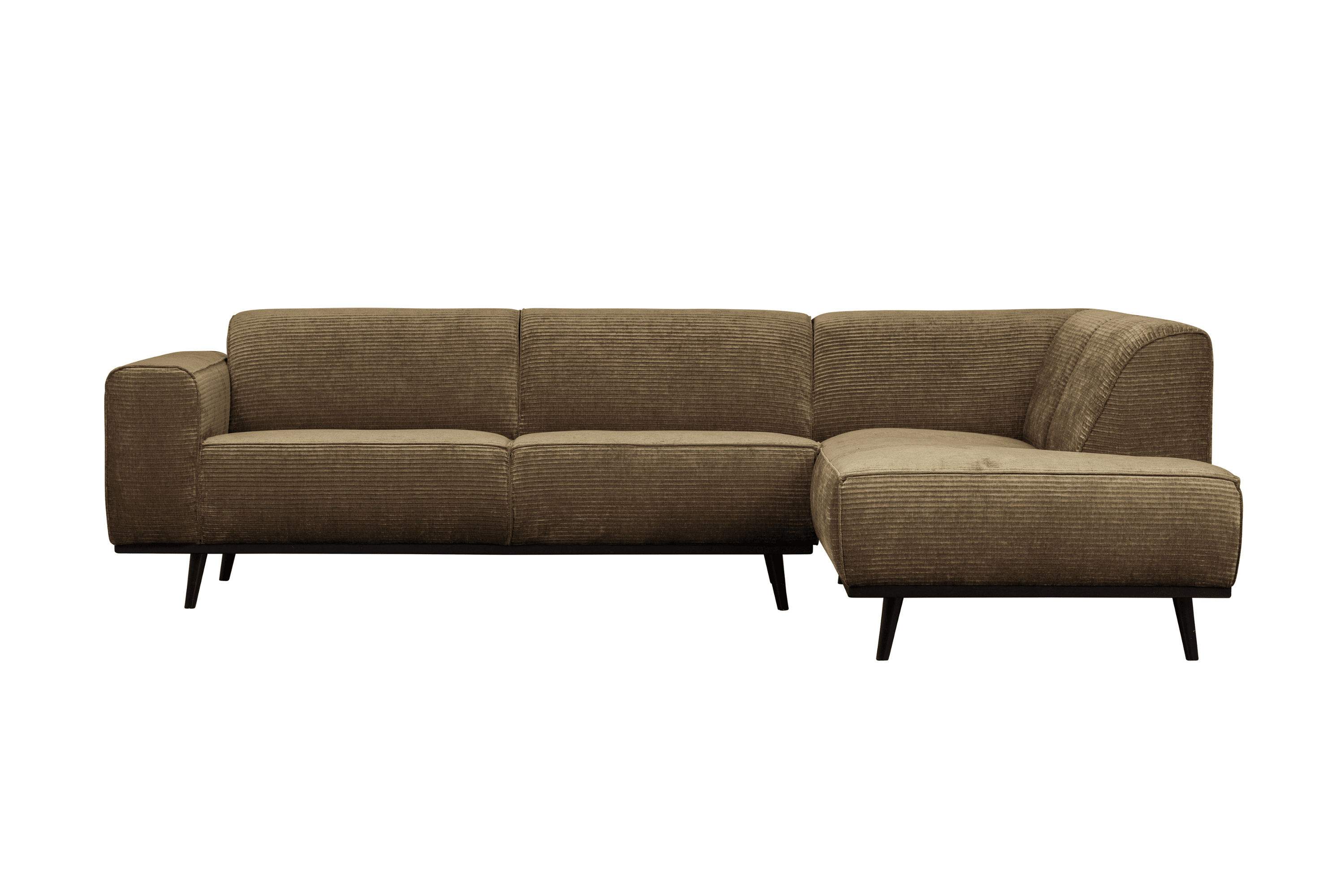 Narożnik sztruksowy prawostronny STATEMENT brązowy Be Pure Eye on Design