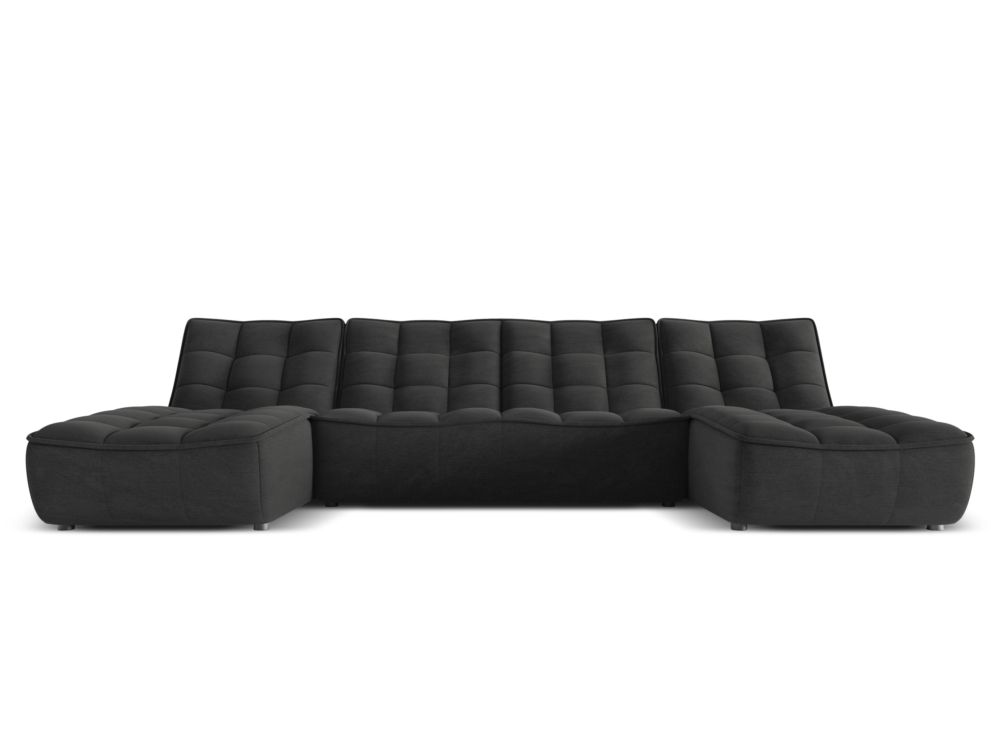 Narożnik w kształcie U MONI czarny melanż Maison Heritage Eye on Design