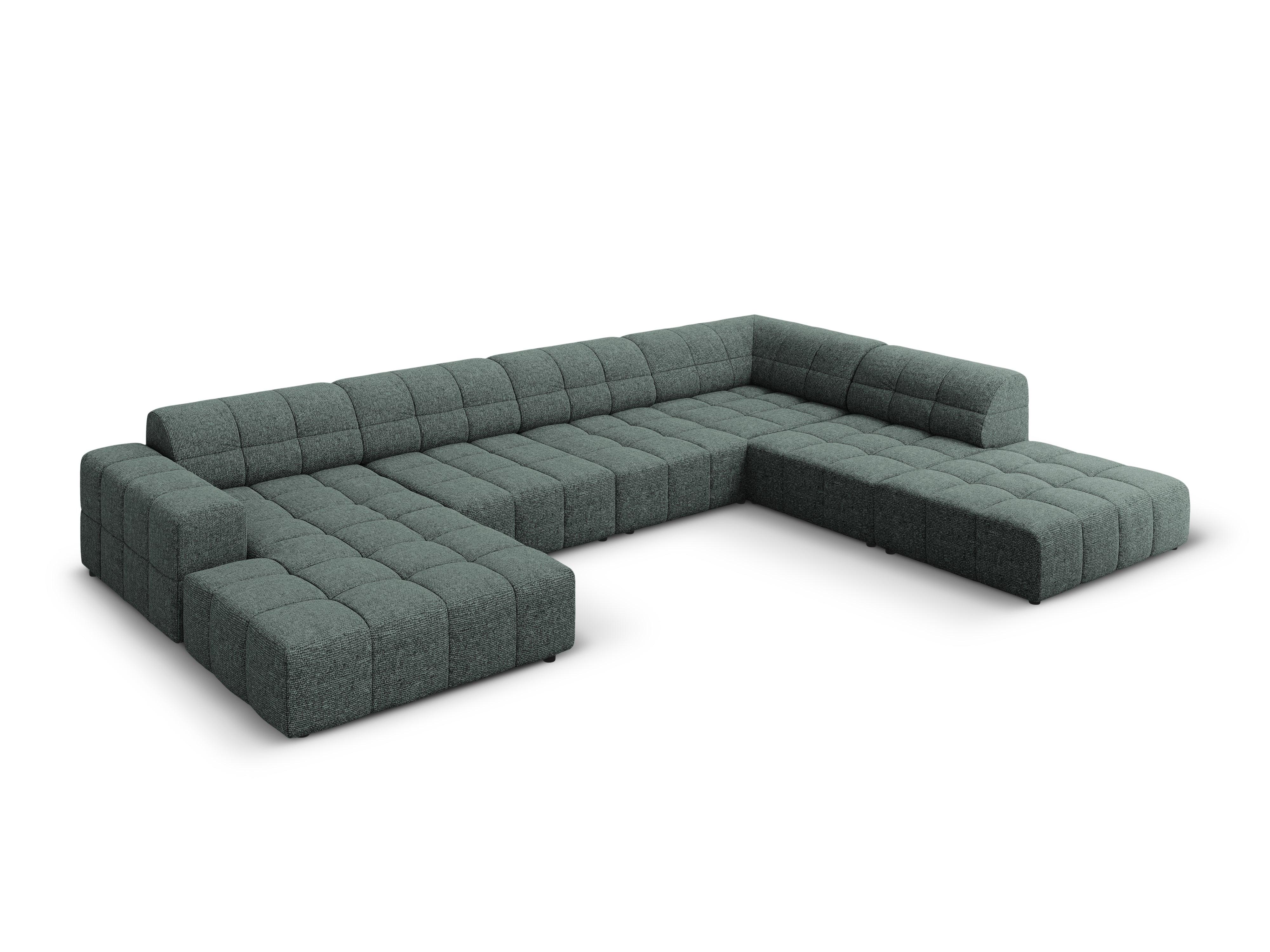 Narożnik w kształcie U prawostronny CHICAGO petrol szenil Cosmopolitan Design Eye on Design