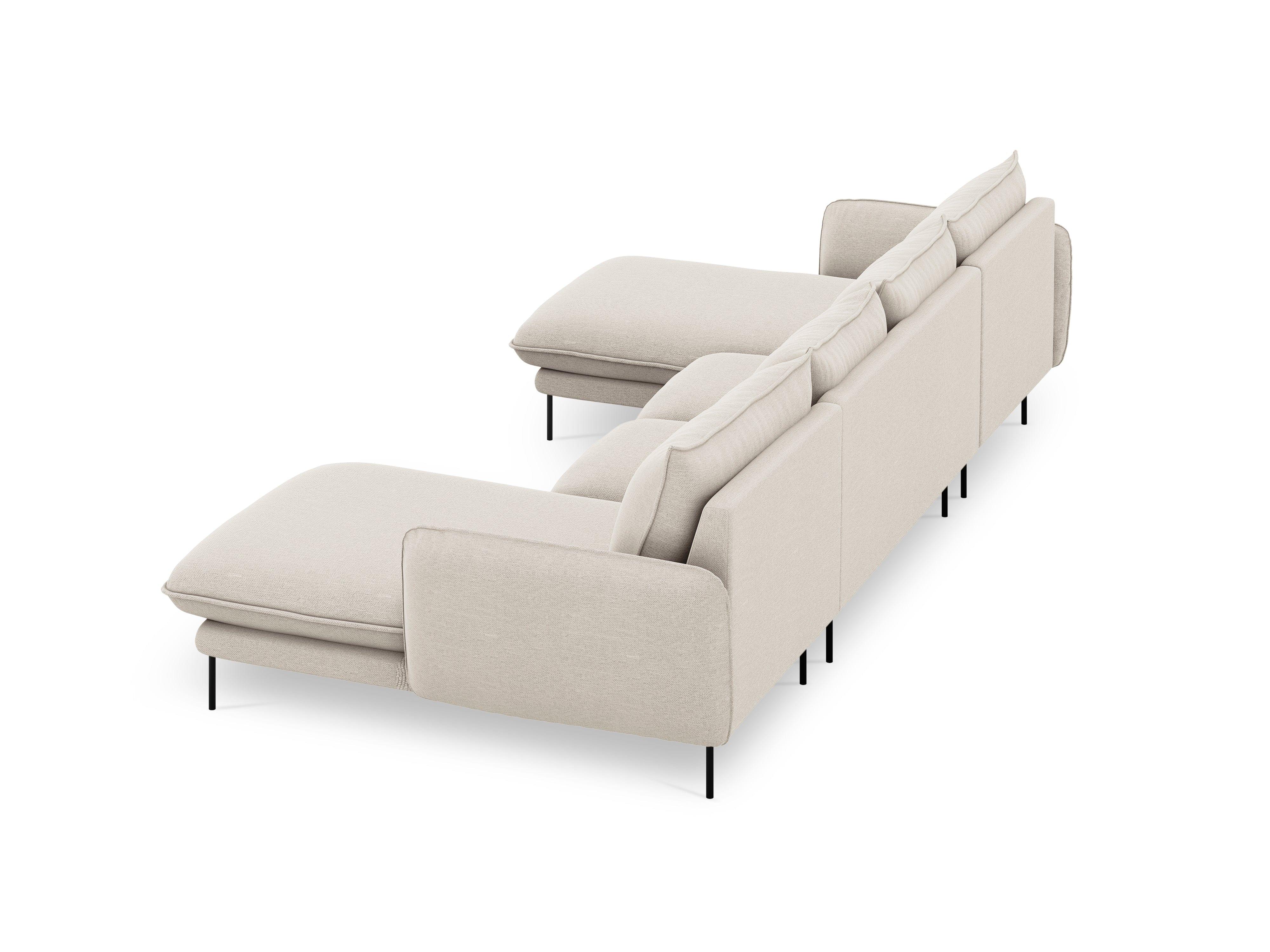 Narożnik w kształcie U VIENNA piaskowy z czarną podstawą Cosmopolitan Design Eye on Design