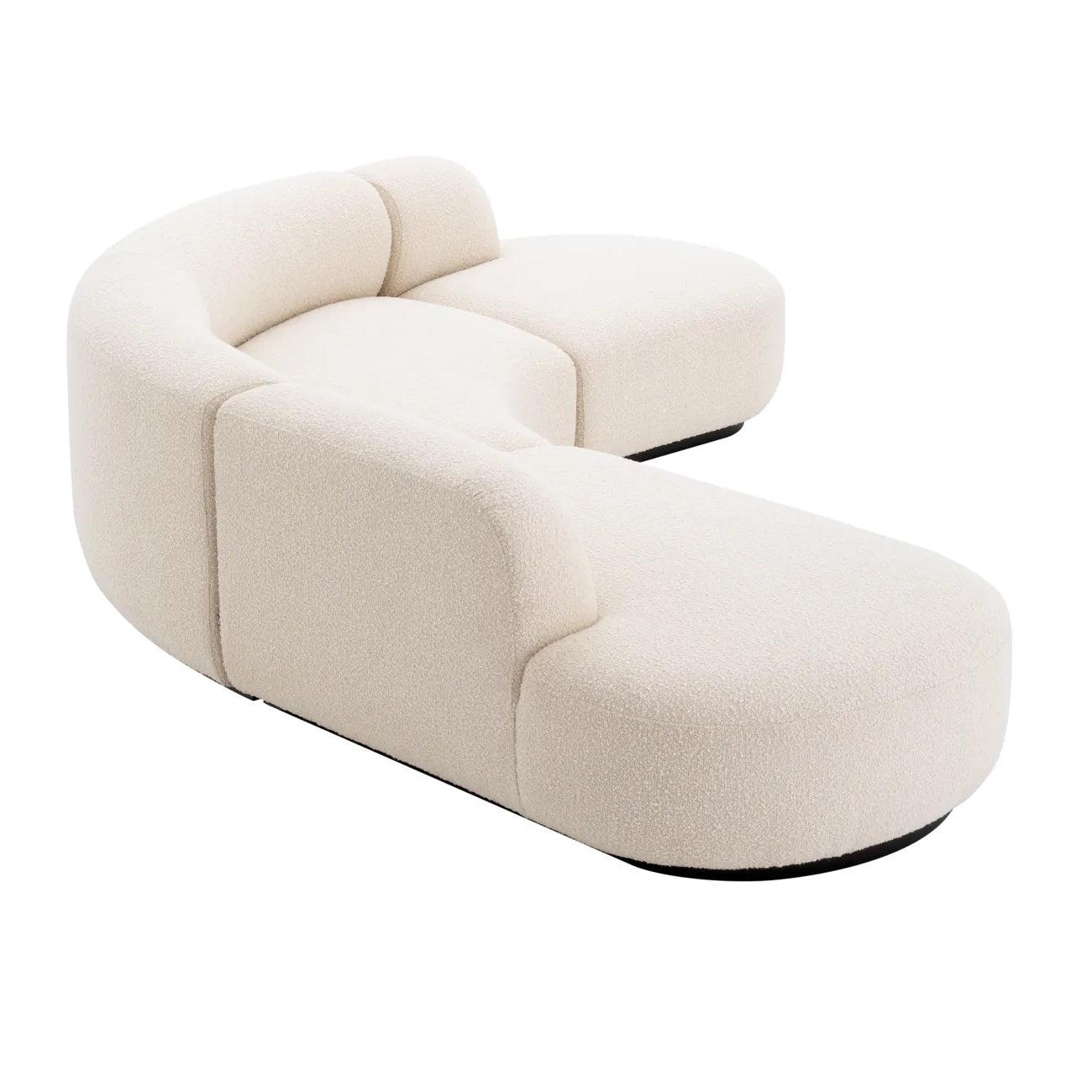 Narożnik w tkaninie boucle BJÖRN kremowy Eichholtz Eye on Design