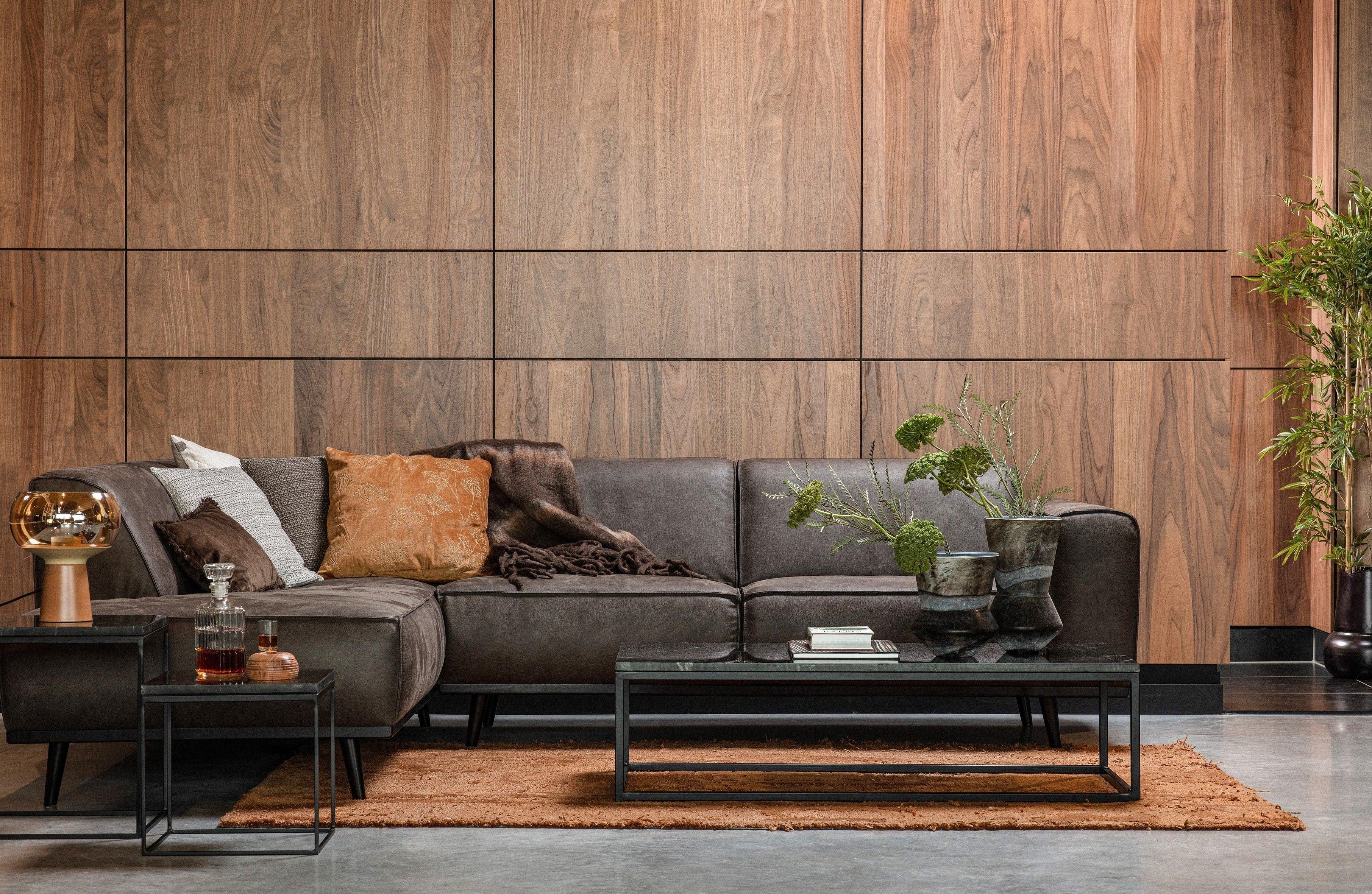 Narożnik welurowy lewostronny STATEMENT STRUCTURE ciemnozielony Be Pure Eye on Design