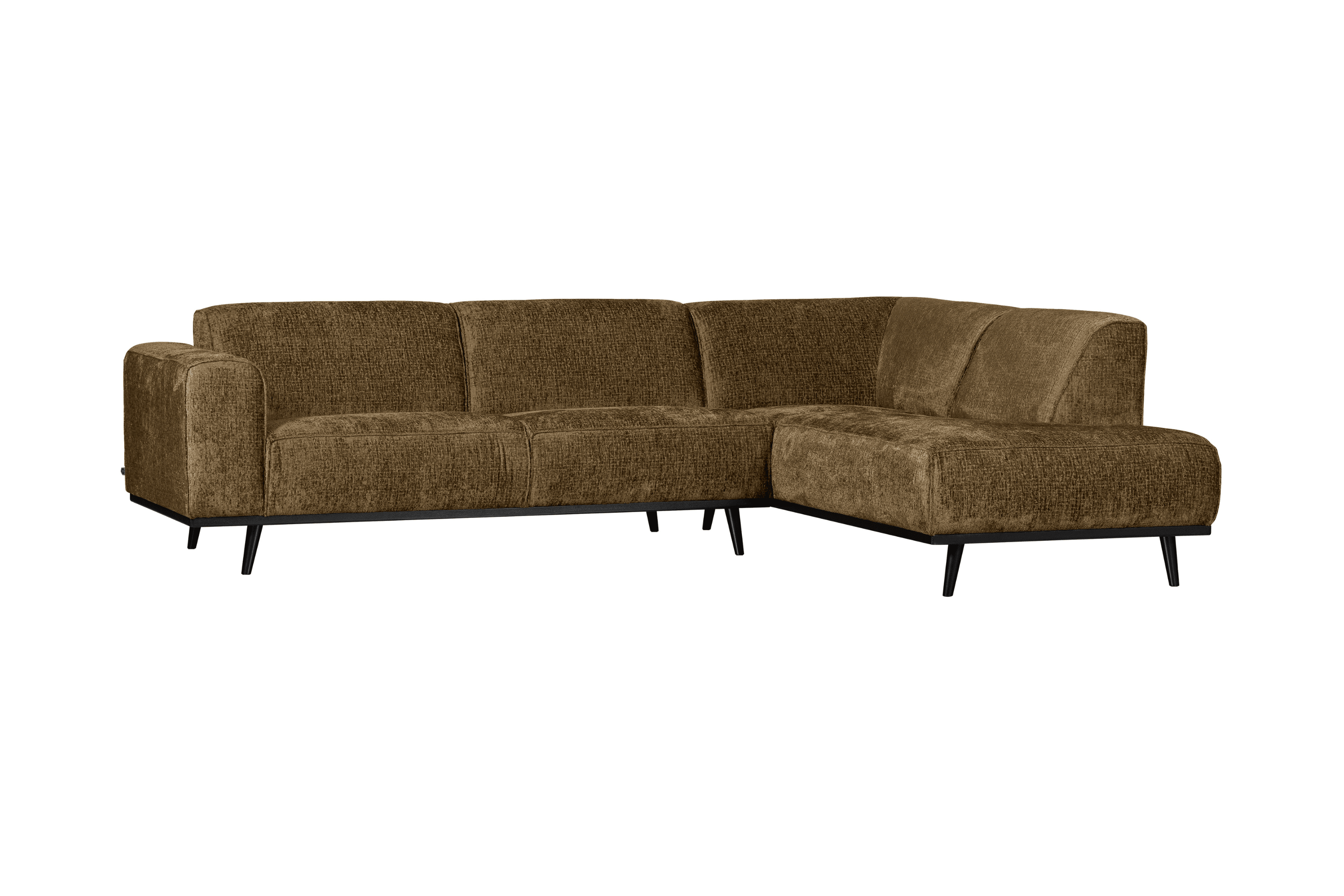 Narożnik welurowy prawostronny STATEMENT STRUCTURE brązowy Be Pure Eye on Design