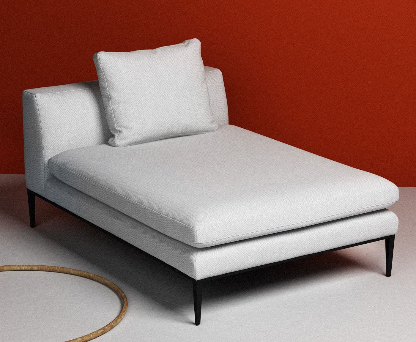 Rechtsseitiger Szezlong NASH mit schwarzem Gestell