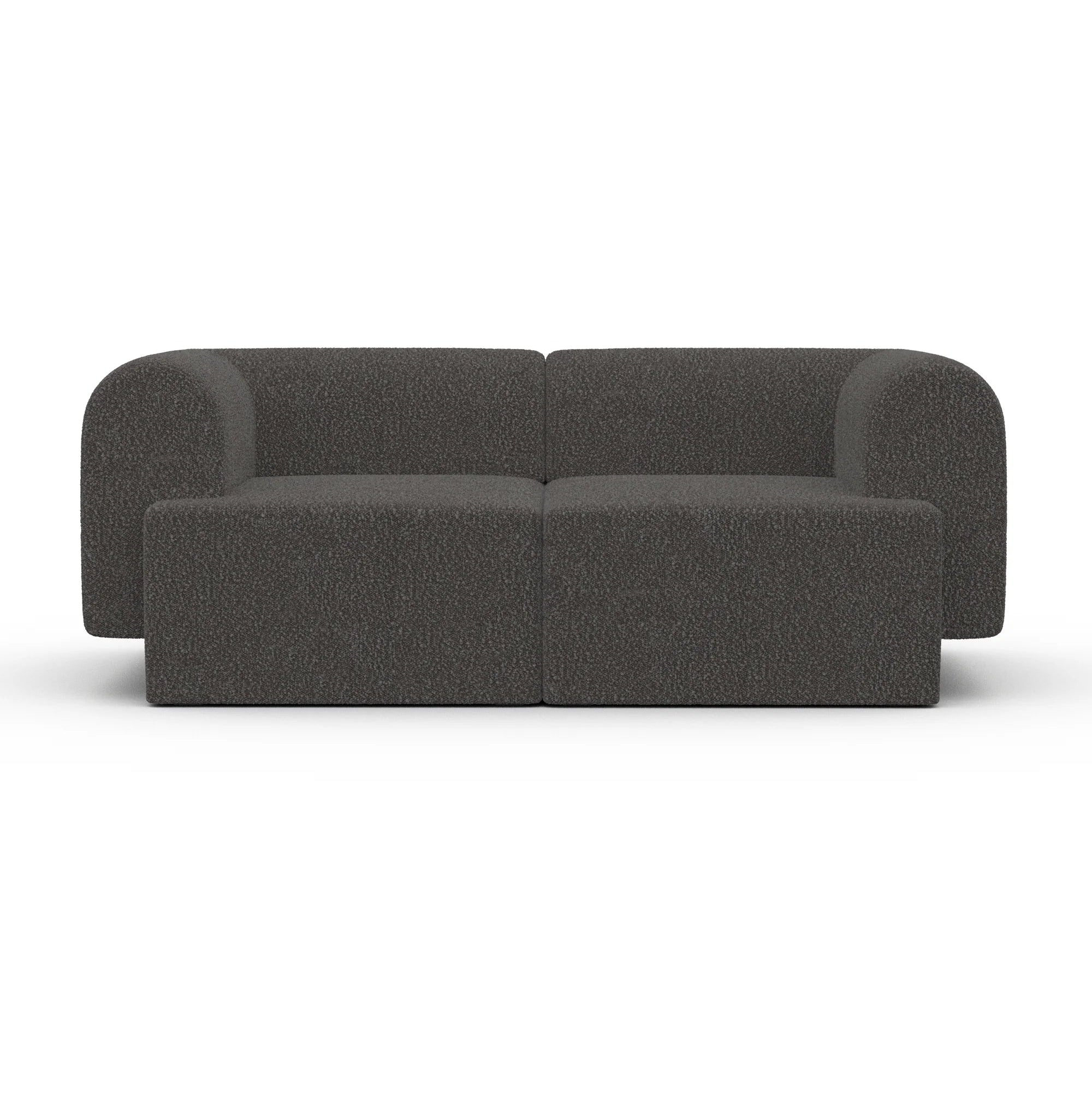 2-Seater Sofa TORI Black Bouclé
