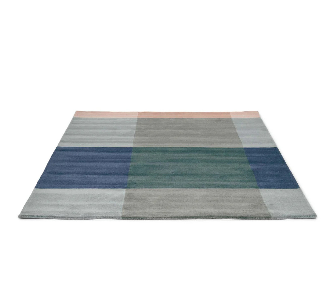 Vloerkleed PLAID GREY blauw