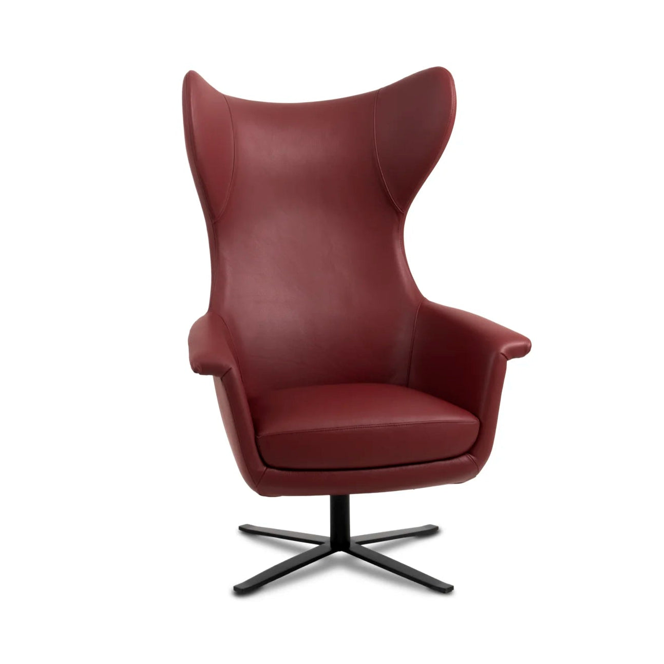 BUTTERFLY upholstered swivel armchair with a metal base