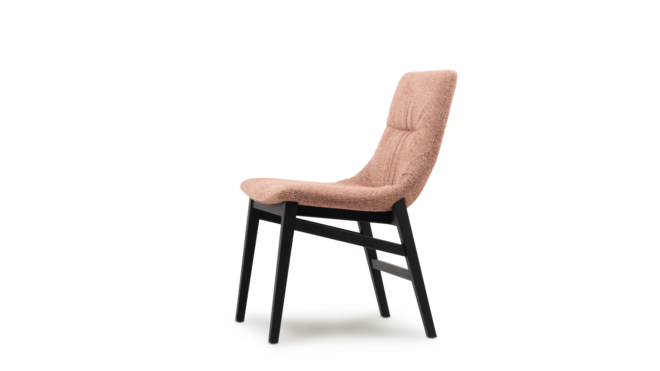 WAVE upholstered chair with wooden base