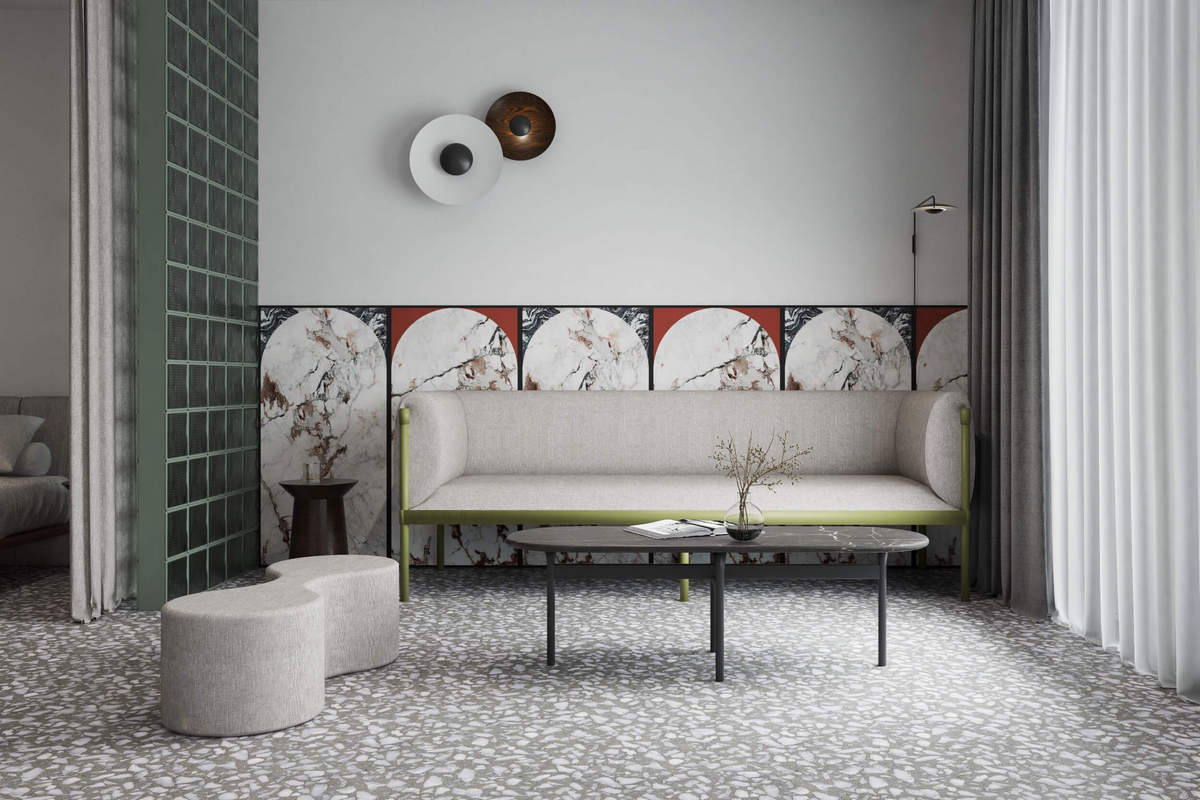 Sofa 2-zits laag STILT gestoffeerd