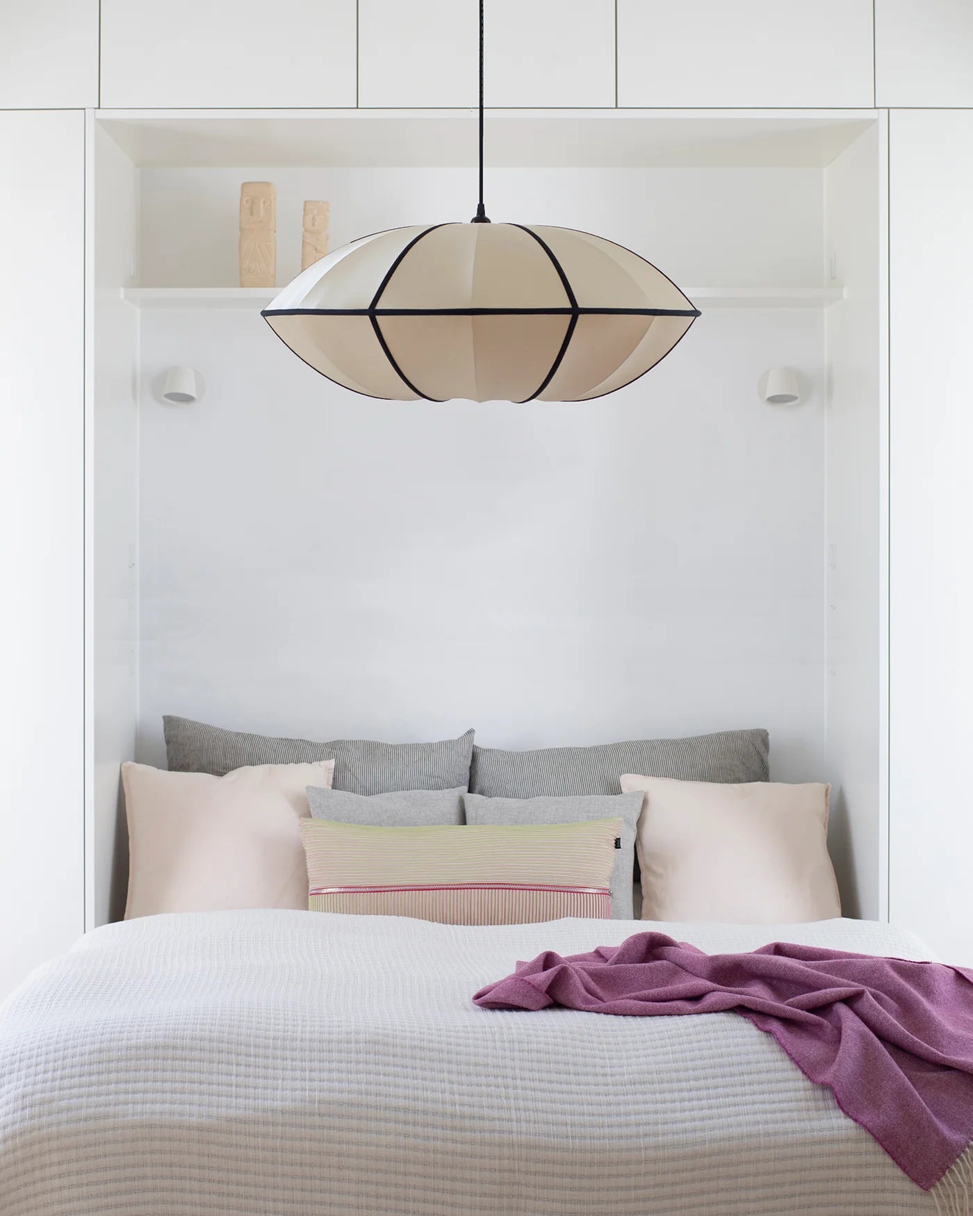 Beige UFO Lamp Shade with Black