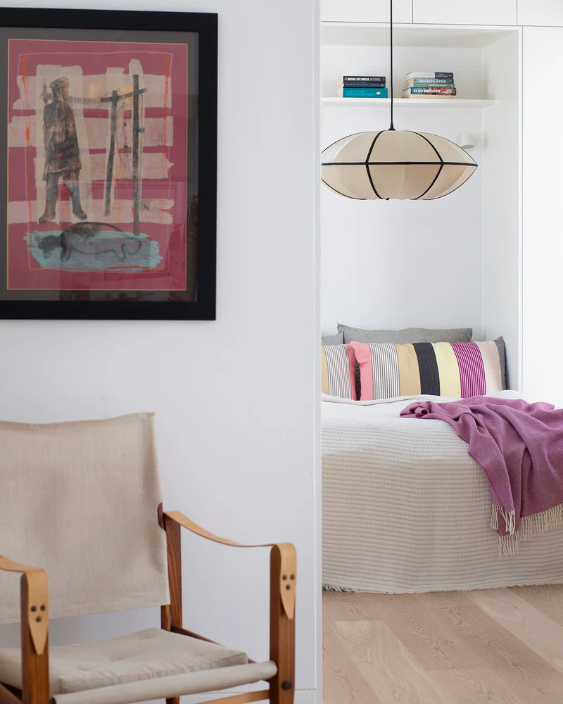 Beige UFO Lamp Shade with Black