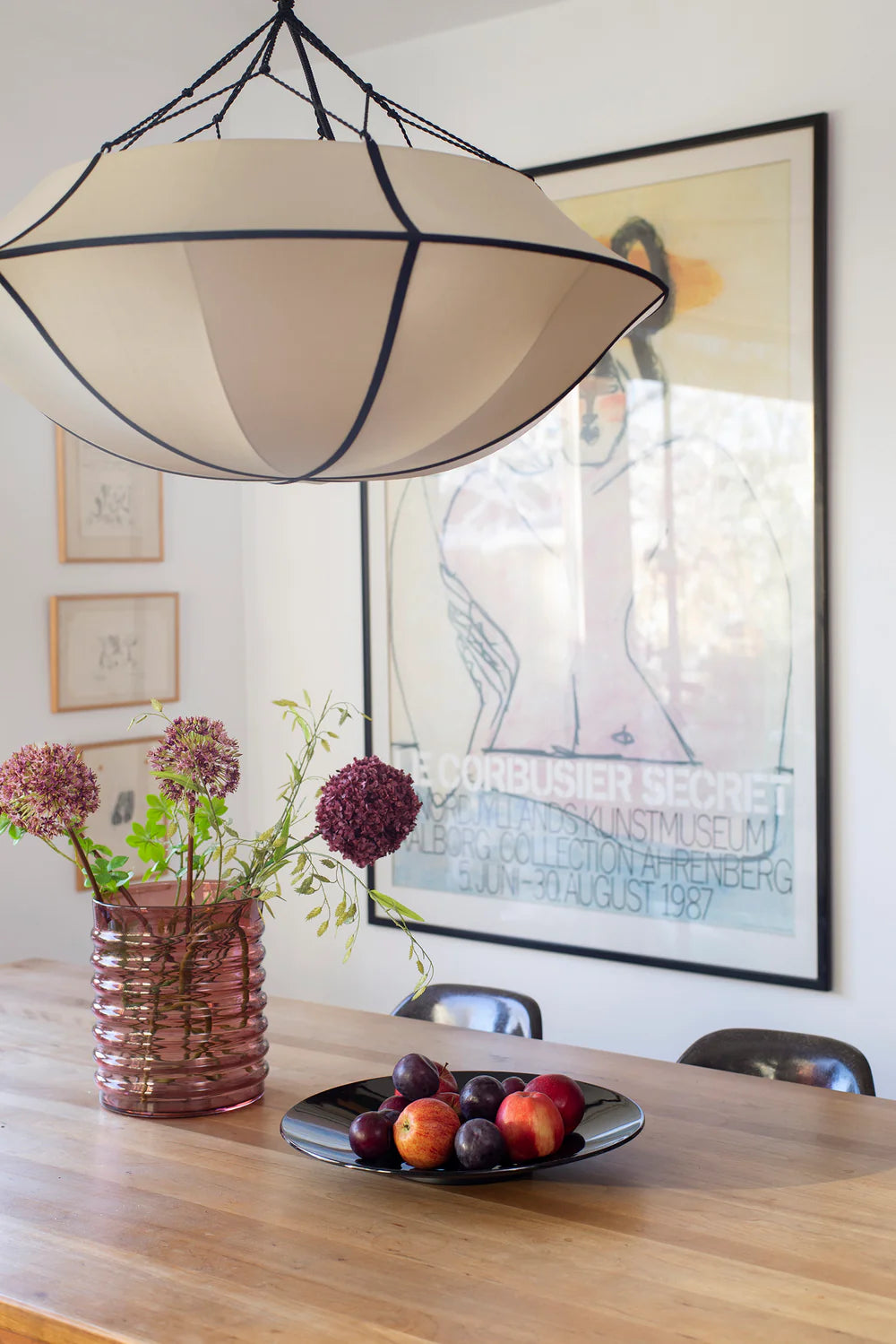 Beige UMBRELLA lampshade with black