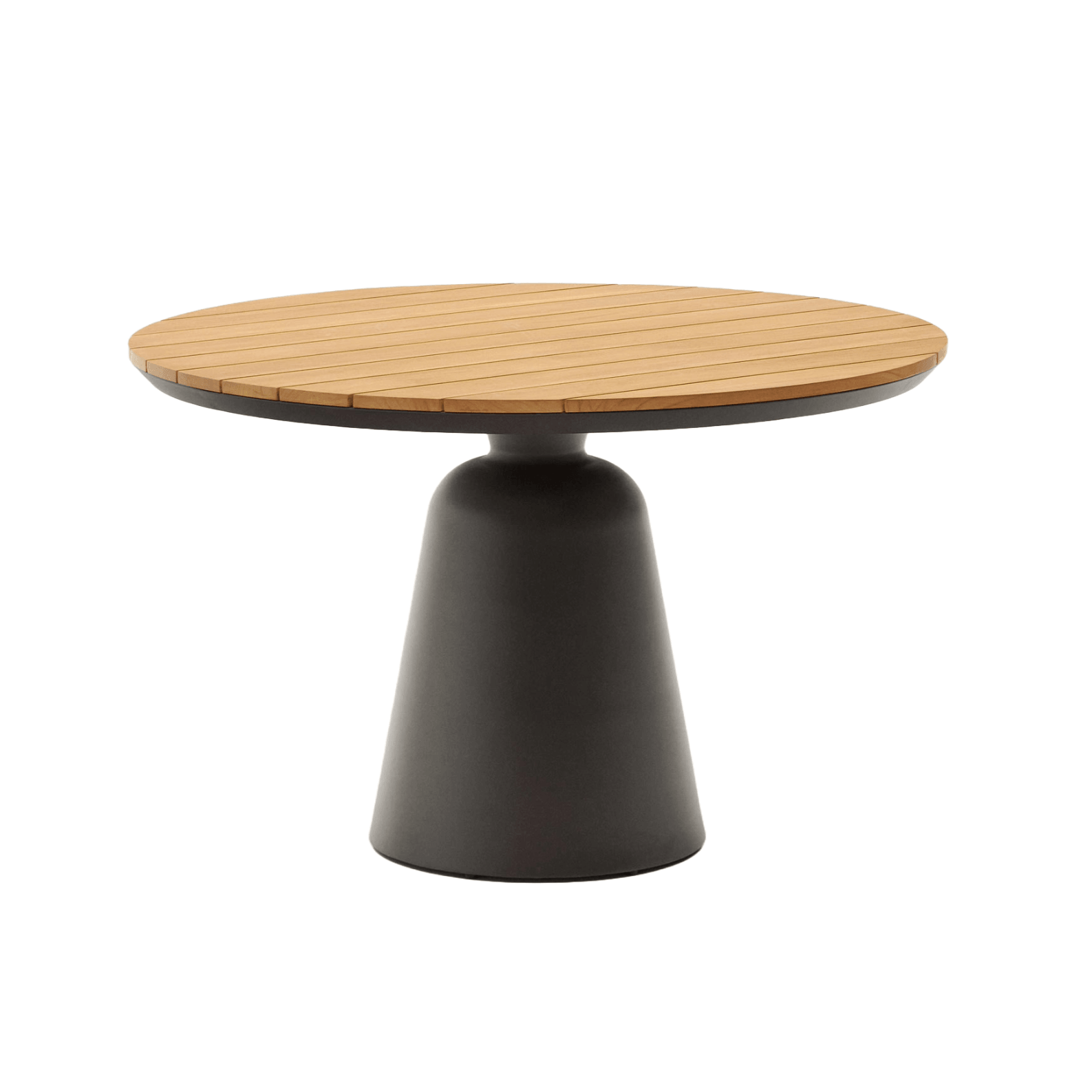 Okrągły stół ogrodowy TUDOS szary z drewnianym blatem La Forma Eye on Design