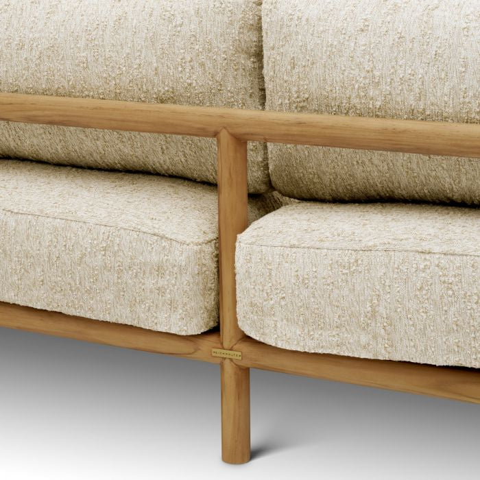 Buitenbank OMBRIA crème met houten basis