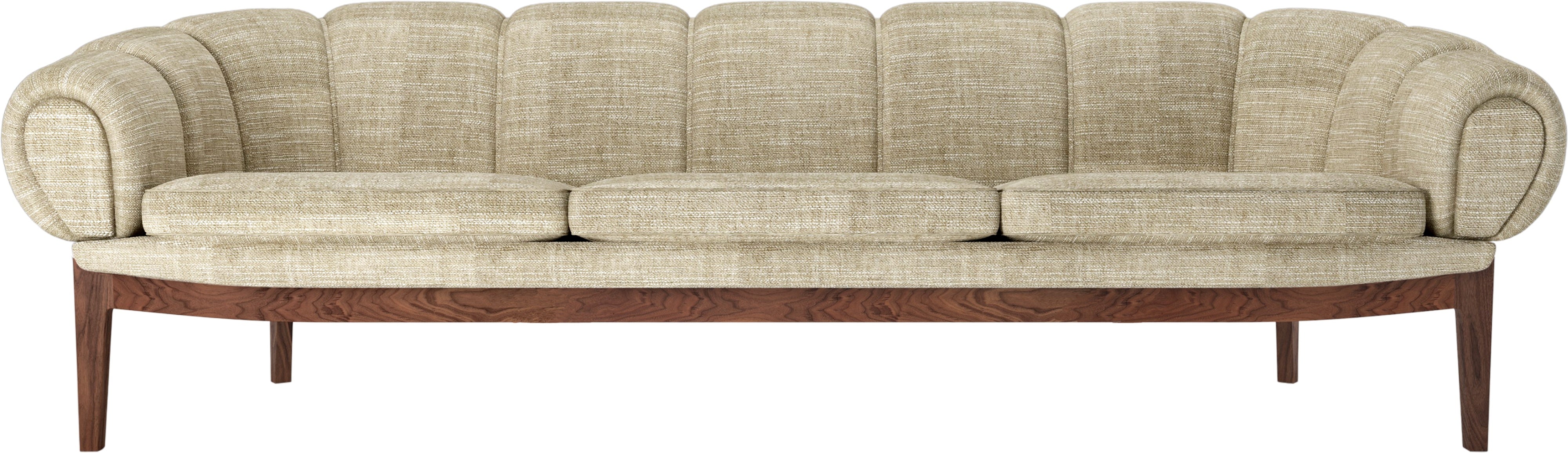 3-seater CROISSANT sofa upholstered with a walnut base